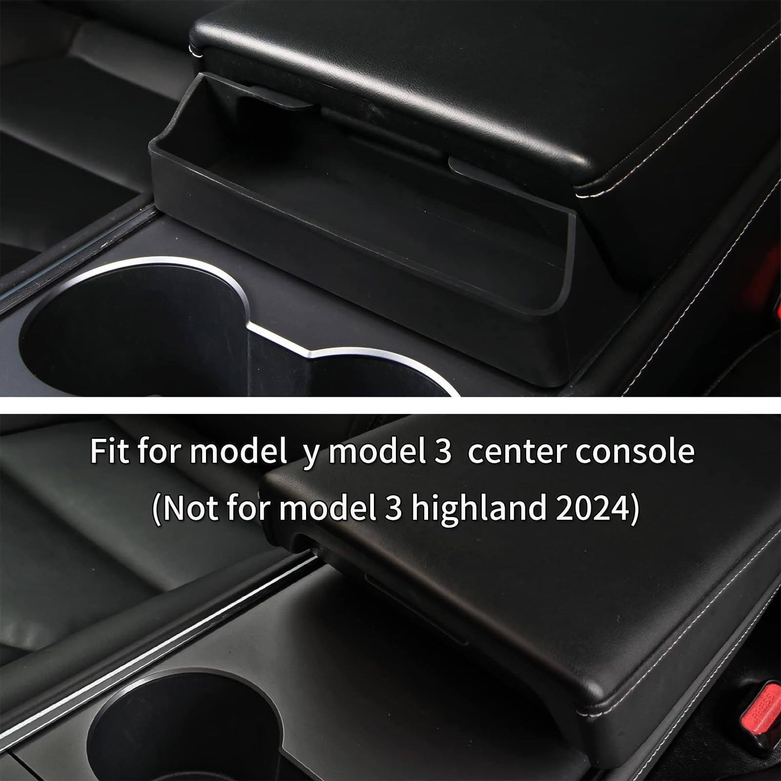 Evfitus For Tesla Model Y 2024-2020 And Model 3 2023-2017 Accessories Center Console Organizer Tray Armrest Storage Box Silicone