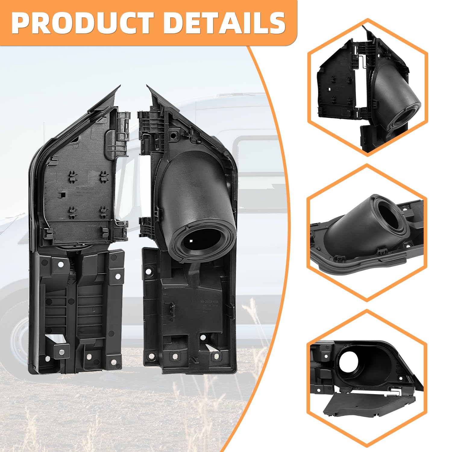 LIWEDFG Transit Fuel Door, Transit Gas Door Assembly without cover, Compatible with Ford Transit Vans 150 250 350(HD) 2015-2023,