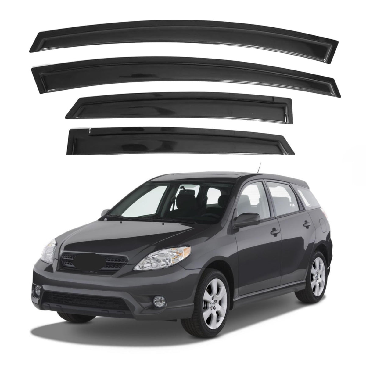 Ig Window Visor For Toyota Matrix 2003-2008 & Pontiac Vibe 2003-2008, Rain Guard Tape-On Extra Durable Sun Wind Side Vent Window