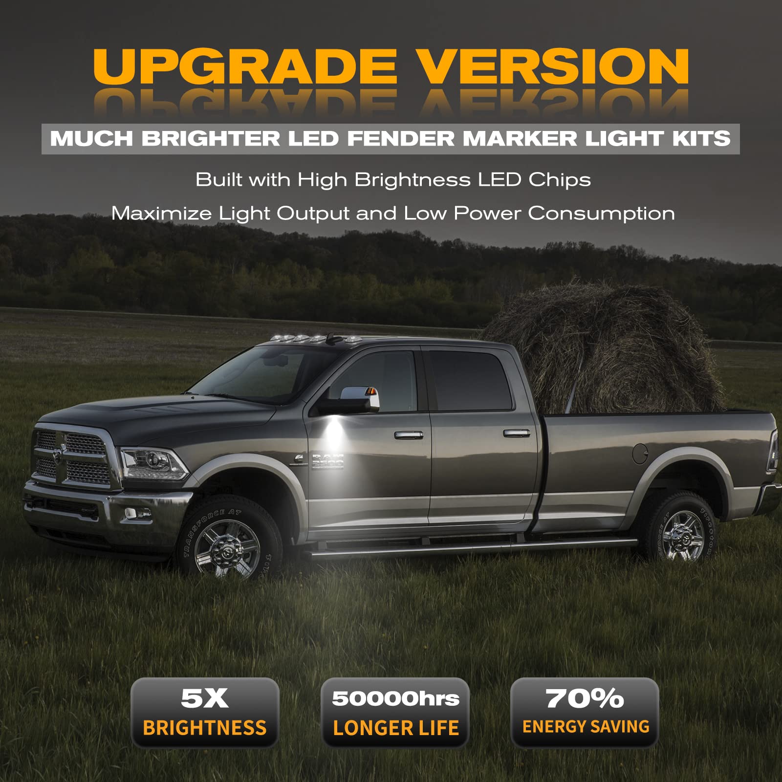 Gempro Led Side Mirror Turn Signals Puddle Lights Kits Assembly For 2010-2018 Dodge Ram 1500 2500 3500 4500 5500 Towing Mirror L