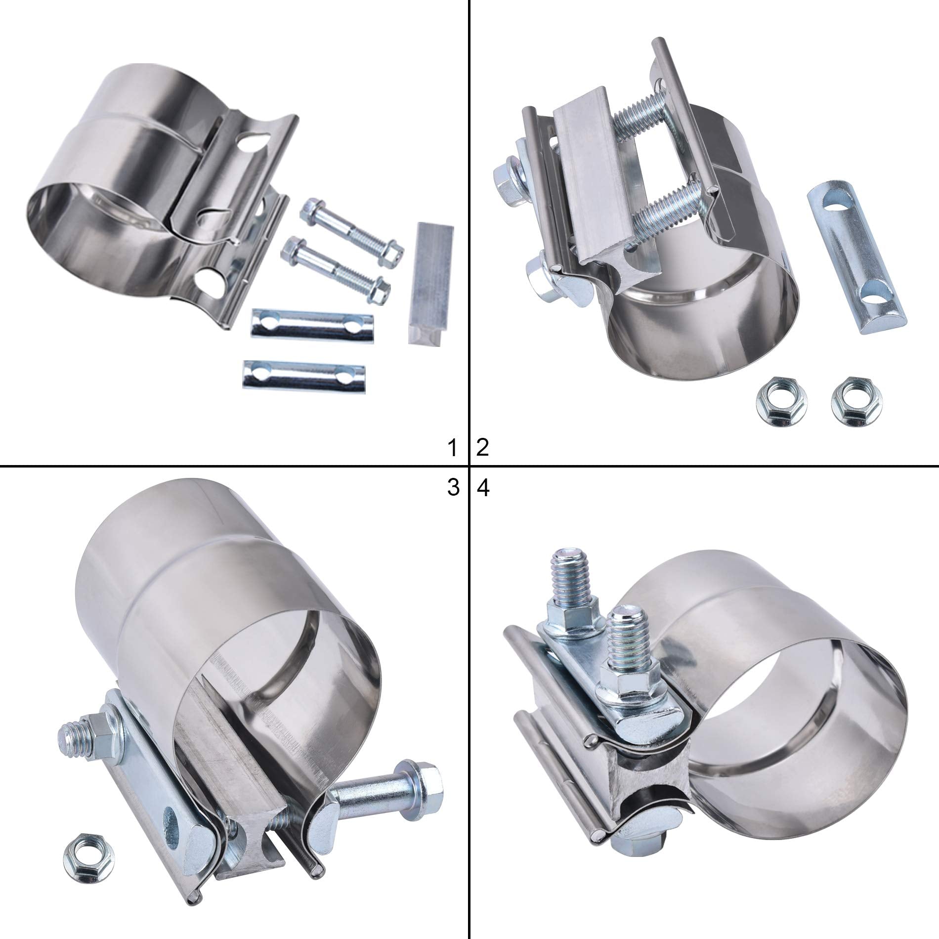 Zfbb4.0 Lap Joint Band Clamp Exhaust Clamps Pipe Repair Parts Stainless Steel
