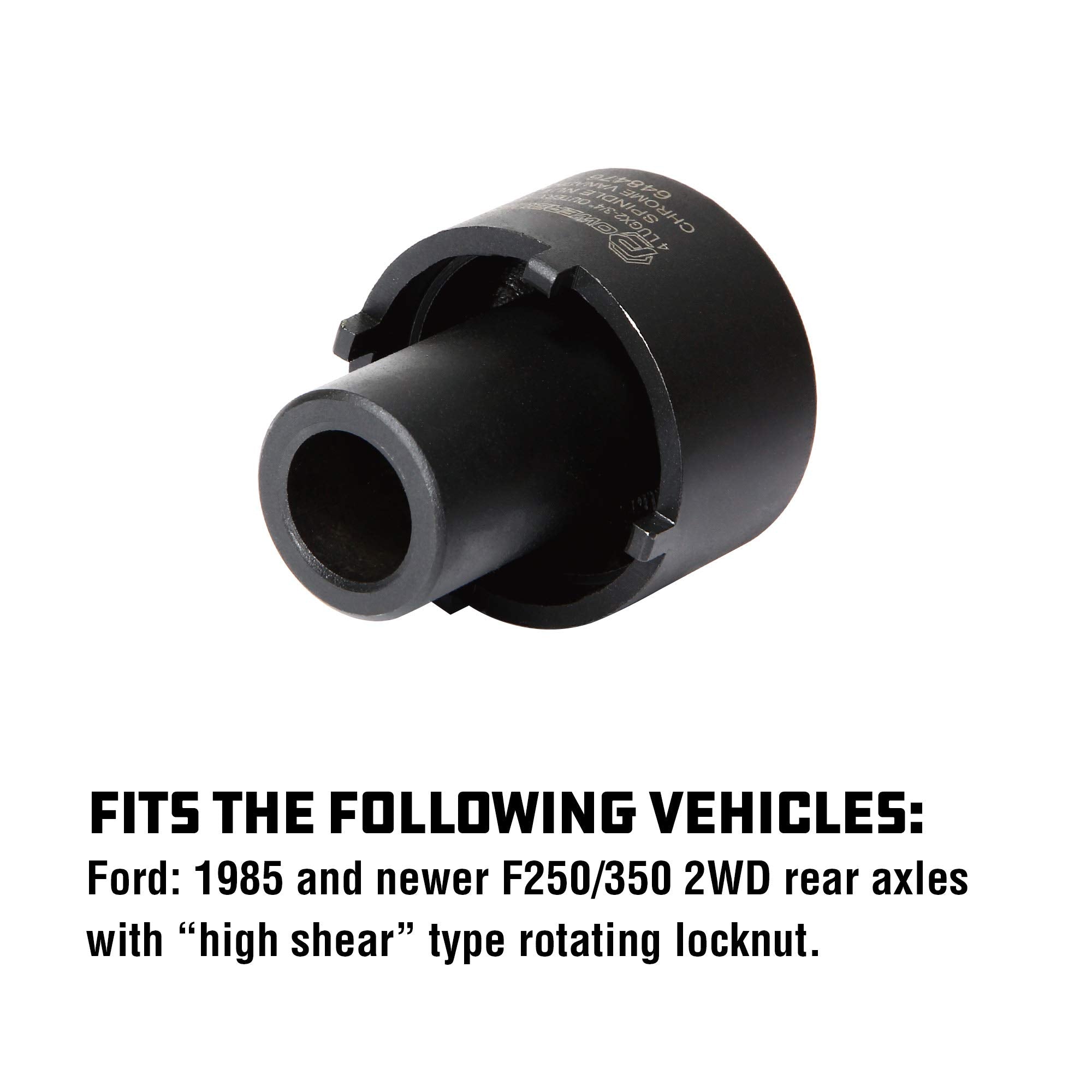 Powerbuilt Spindle Nut Socket, 4 Lug, 2-3/4-inch Outer, Ford, Easy Removal of Spindle Nuts, 2WD Rear Axles, Rotating Locknut - 6