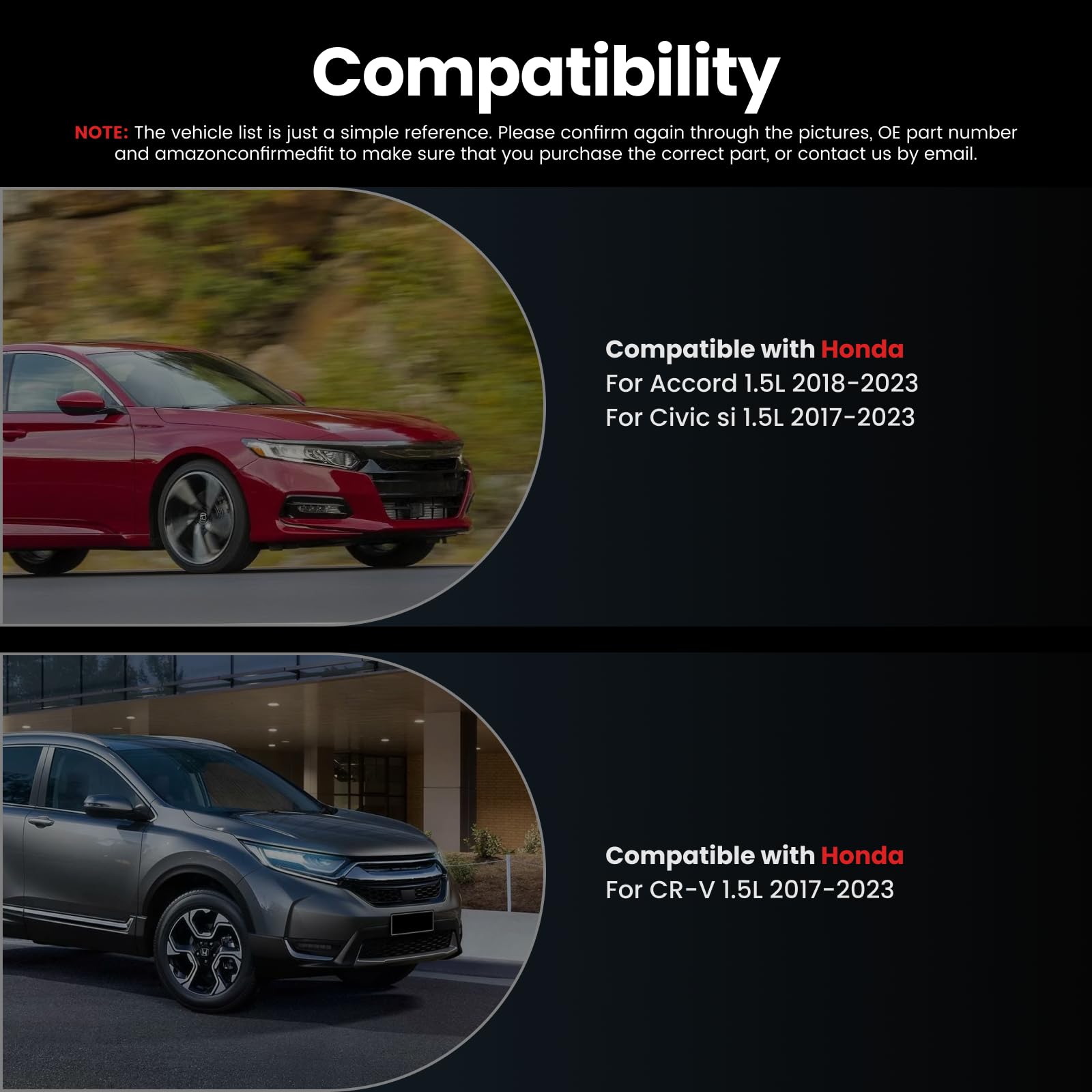 Hsingach Upgraded Fuel Injectors 4Pcs Compatible with Honda Accord 1.5L 2018-2023 CRV 1.5L 2017-2023 Civic Si 1.5L 2017-2023,6 h