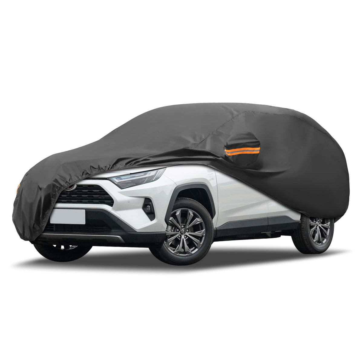 Mornyray Compatible With Toyota Rav4,Car Cover Outdoor Waterproof Sun Rain Snow Hail Protection With Driver Door Zipper (Black,