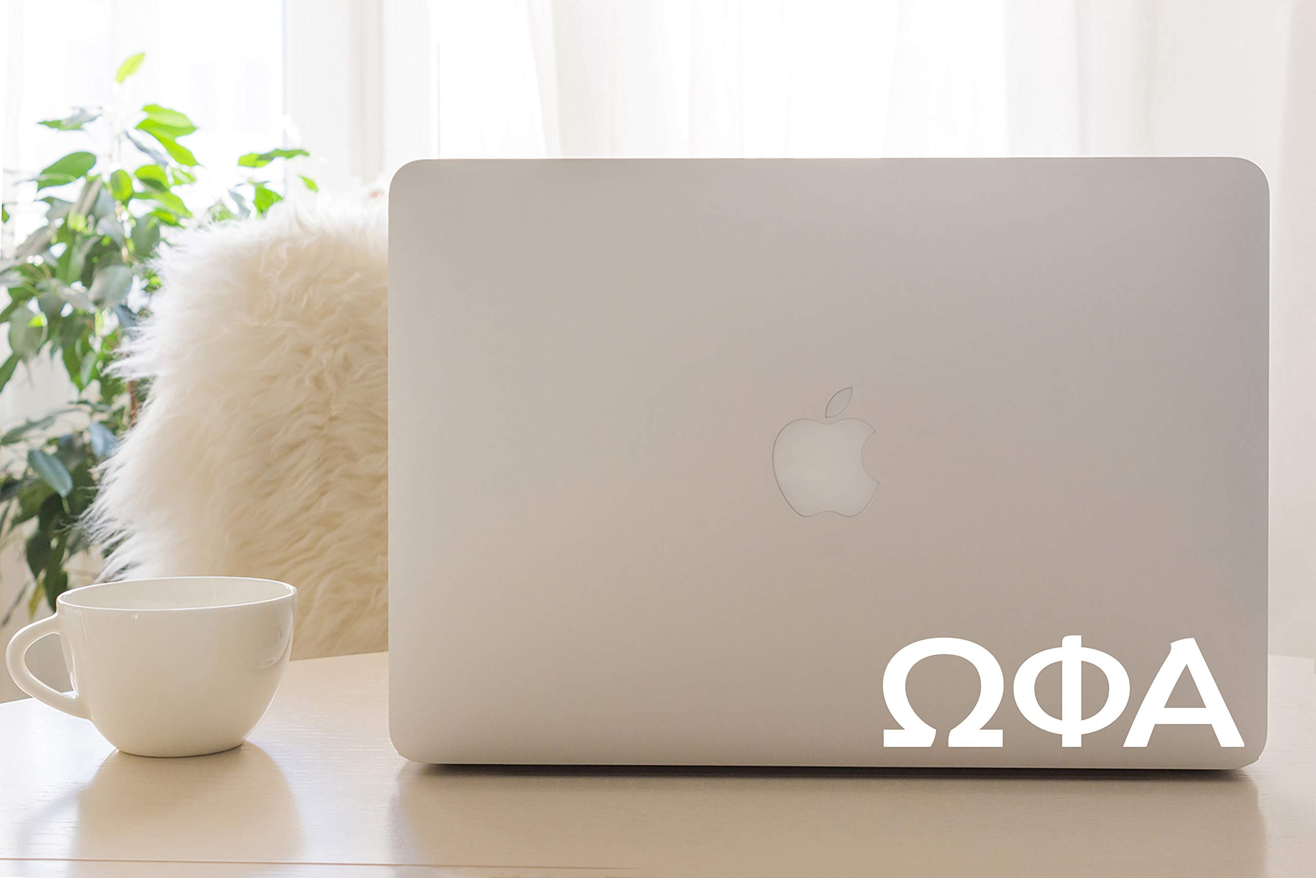 Pro-Graphx Omega Phi Alpha Greek Sorority Sticker Decal, 2.5 Inches Tall, White