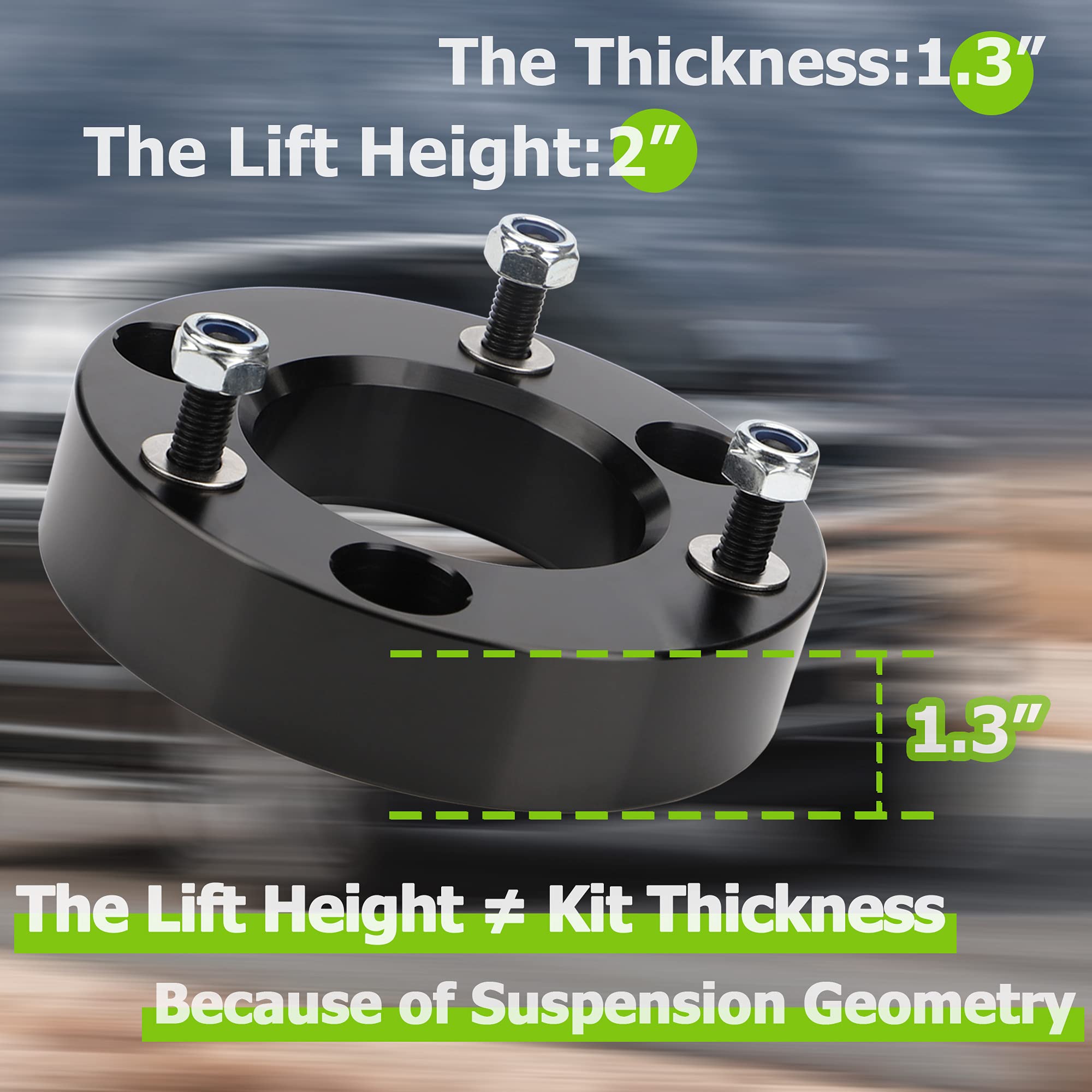 2' Front Leveling Lift Kits For 2004-2024 F150, 2 Inch Forged Front Strut Spacers Leveling Kits Compatible With 2004-2024 F150 2Wd 4Wd