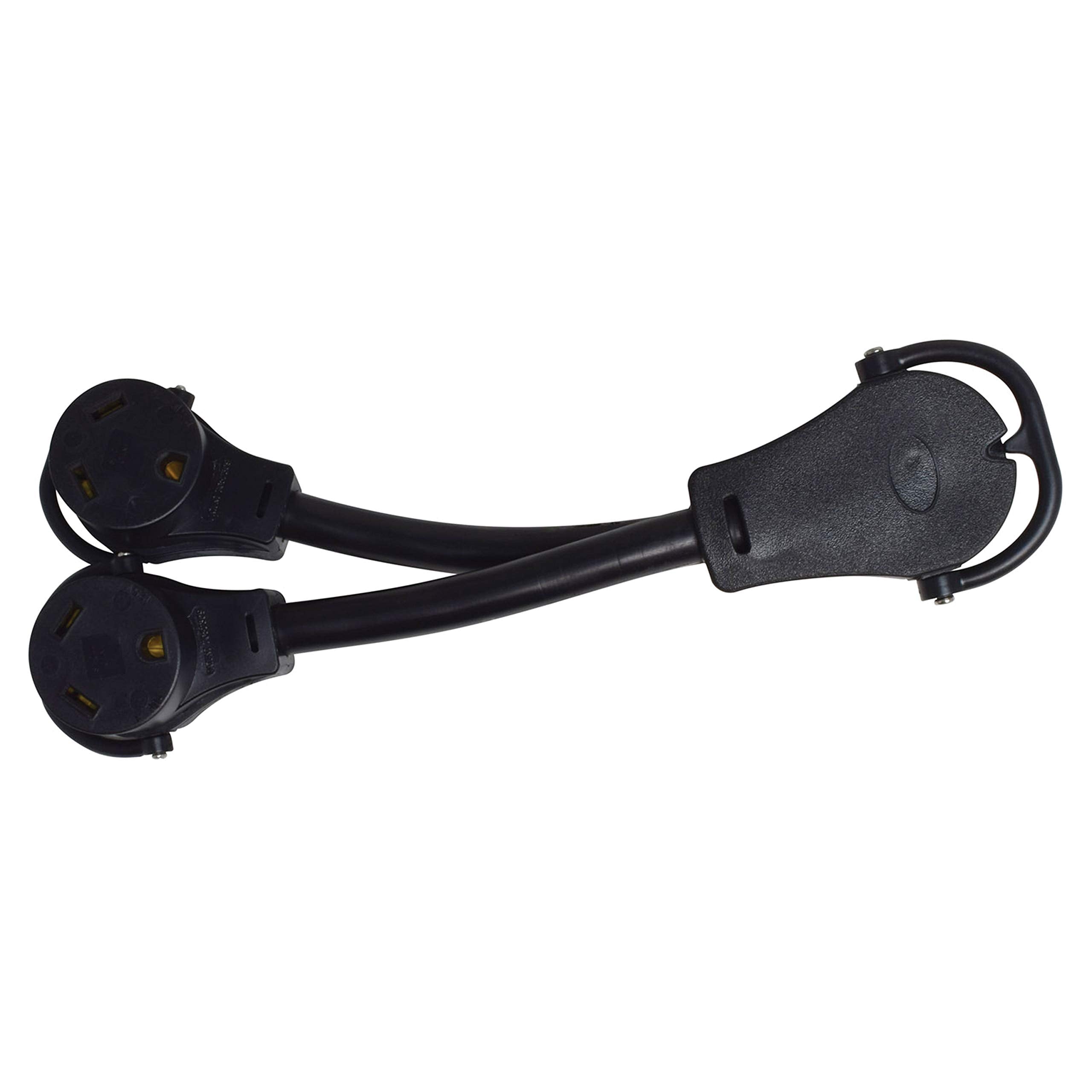 Valterra A10-50X30Y Mighty Cord 12 Adapter Cord W/Handle - 50Am To 30Af X 2-Y, Red