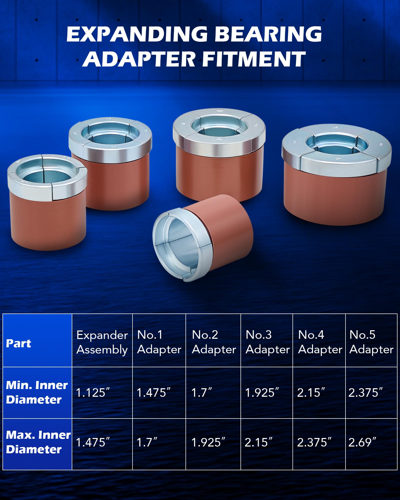 Orion Motor Tech Cam Bearing Removal And Installation Tool Set | Complete Camshaft Bearing Tool Kit With 1-1/8 To 2-2/3 Inch Ada