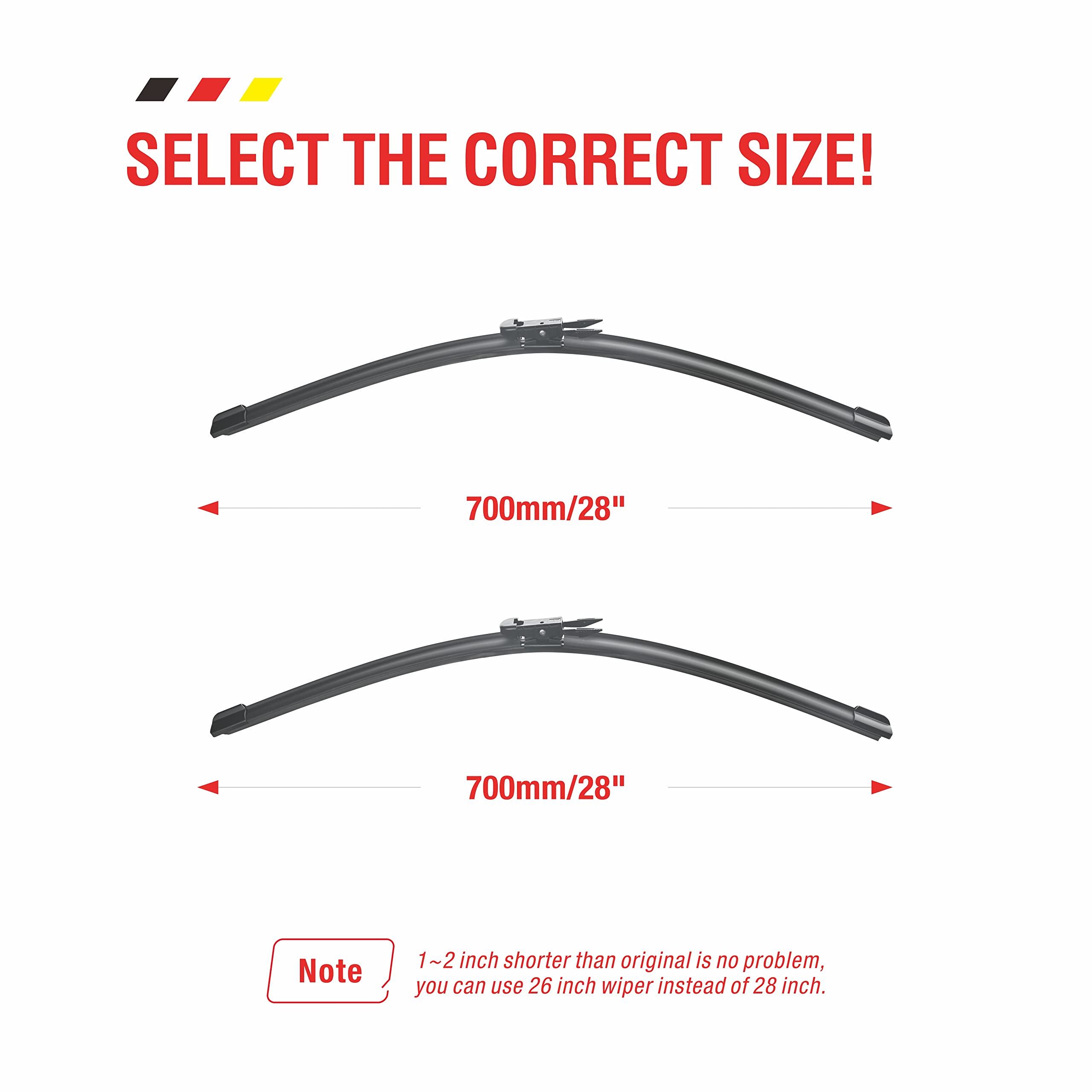 28''28'' Windshield Wiper Blades Replacement For Ford Edge 2015-2020 Escape 2013-2019 Focus 2012-2018,Oem Quality Premium All-Se