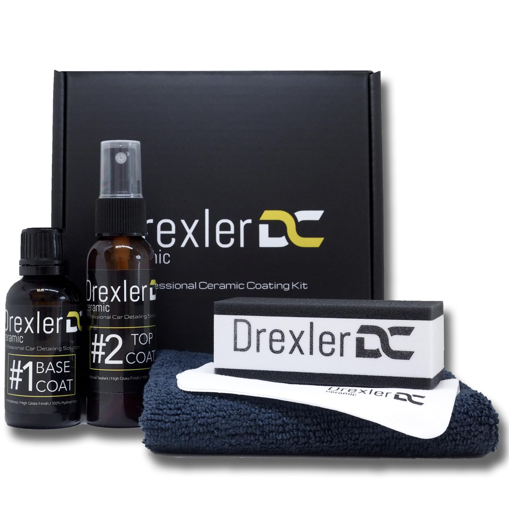 Drexler Ceramic Coating Kit 9H - Professional Grade, 3-5 Years Of Gloss & Protection For Cars, 9H Hardness, Extra Hydrophobic Co