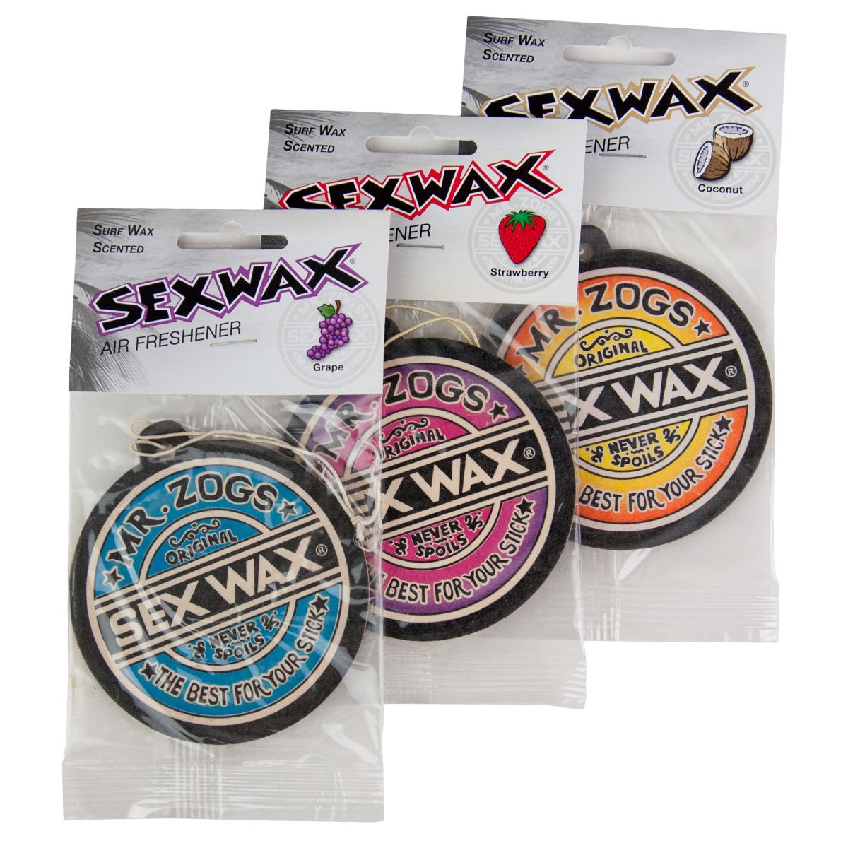 Sex Wax Coconut, Strawberry And Grape Air Freshener 3 Pack