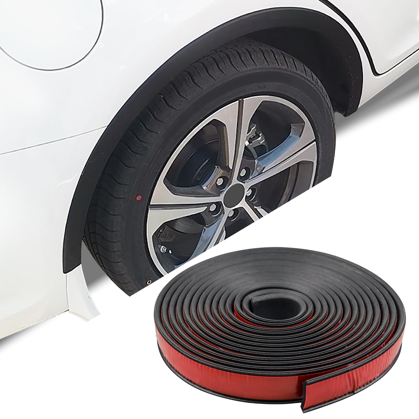 20Ft Car Wheel Arch Trim, Fender Flares Arches Wing Expander Car Wheel Eyebrow Anti-Collision Strip for Pickup SUV Car Fender Fl