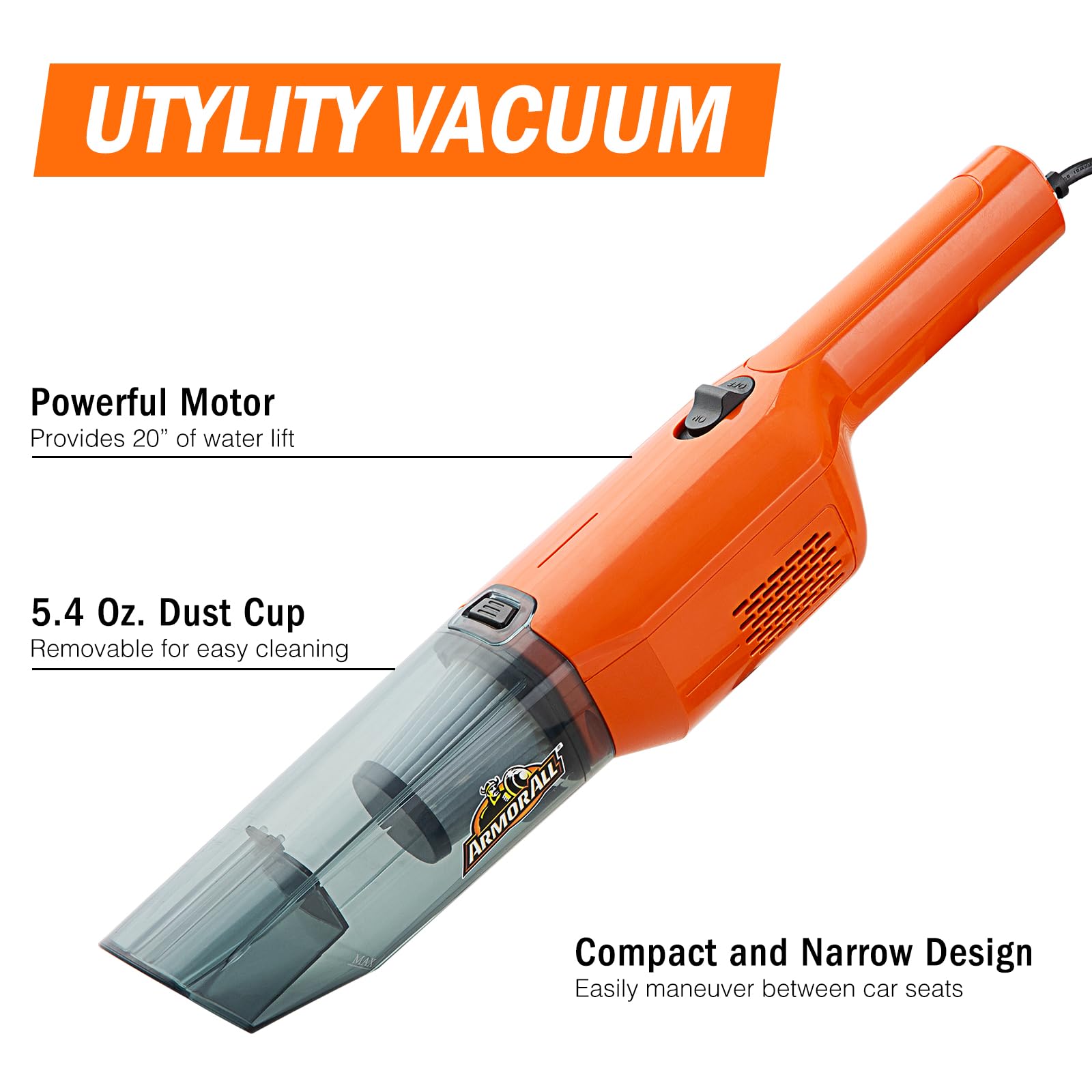 Armor All AA12V2 0903 Car Vac, Compact, Orange