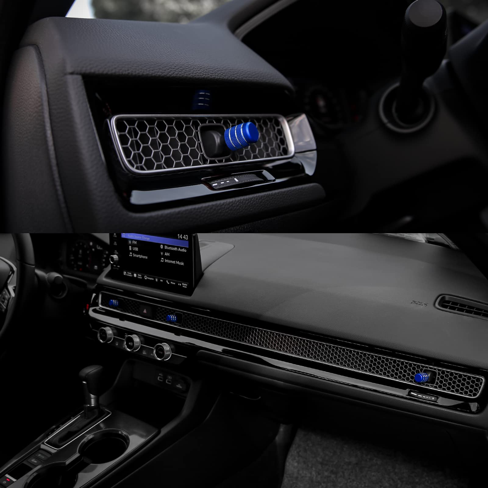 CKE 4pcs Compatible with Honda Civic CRV 2025 2024 2023 Accessories Car Center Console Cover Air Vent knob Caps Interior Decorat