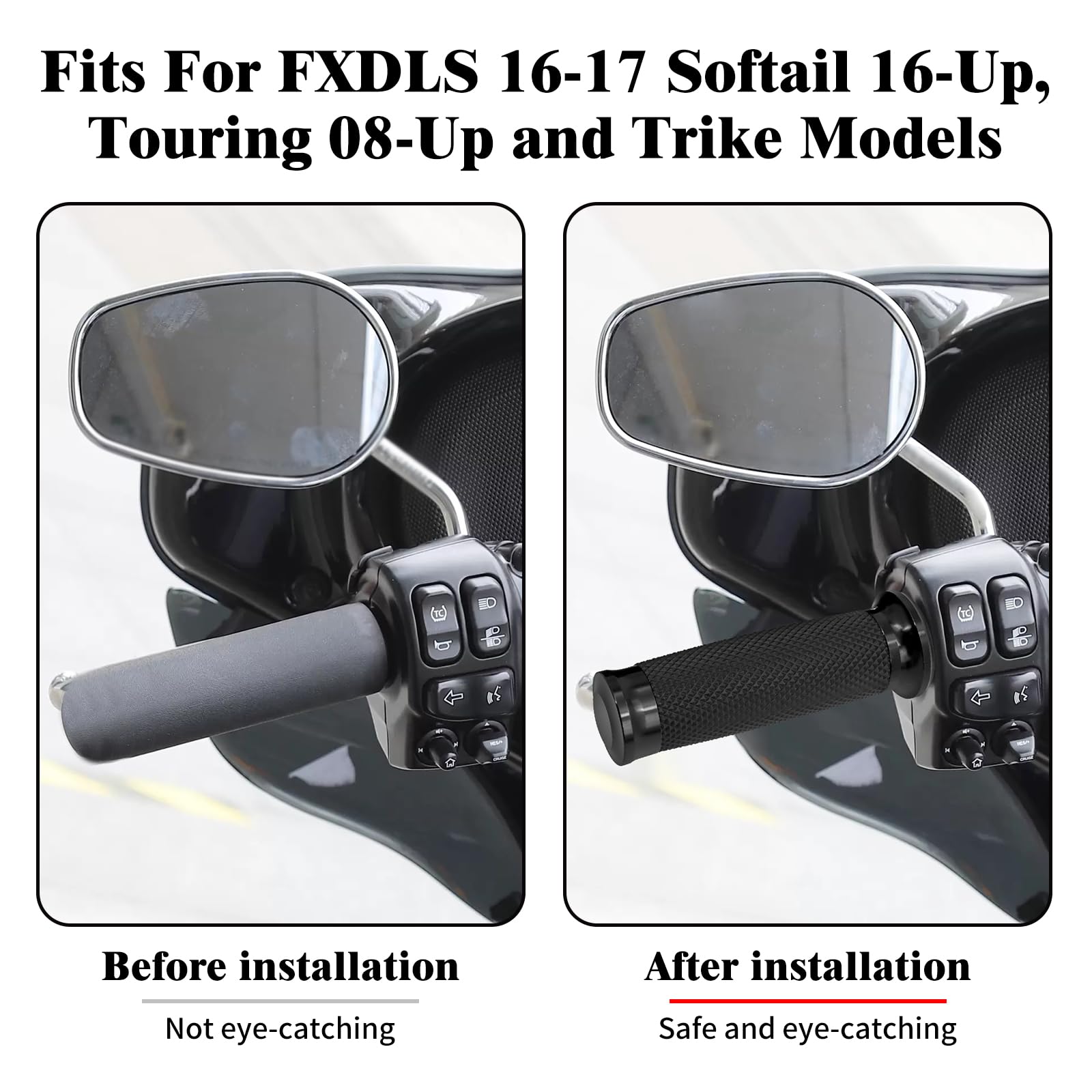 Hdbubalus 1'' Electronic Throttle Handlebar Grips Motorcycle Hand Grips Fit For Harley Street Electra Road Glide Road King