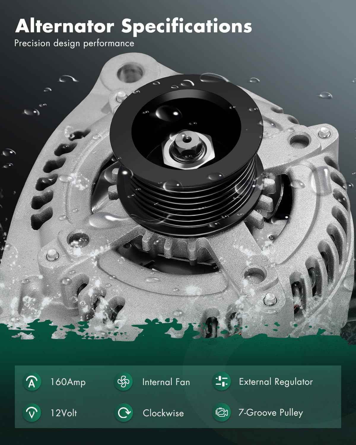 SCITOO Alternator Fits for Dodge Durango V8 5.7L 2004-2006, for Ram 1500 2500 35000 V8 5.7L 2003-2006- 12V 160Amp CW 7-Groove Pu