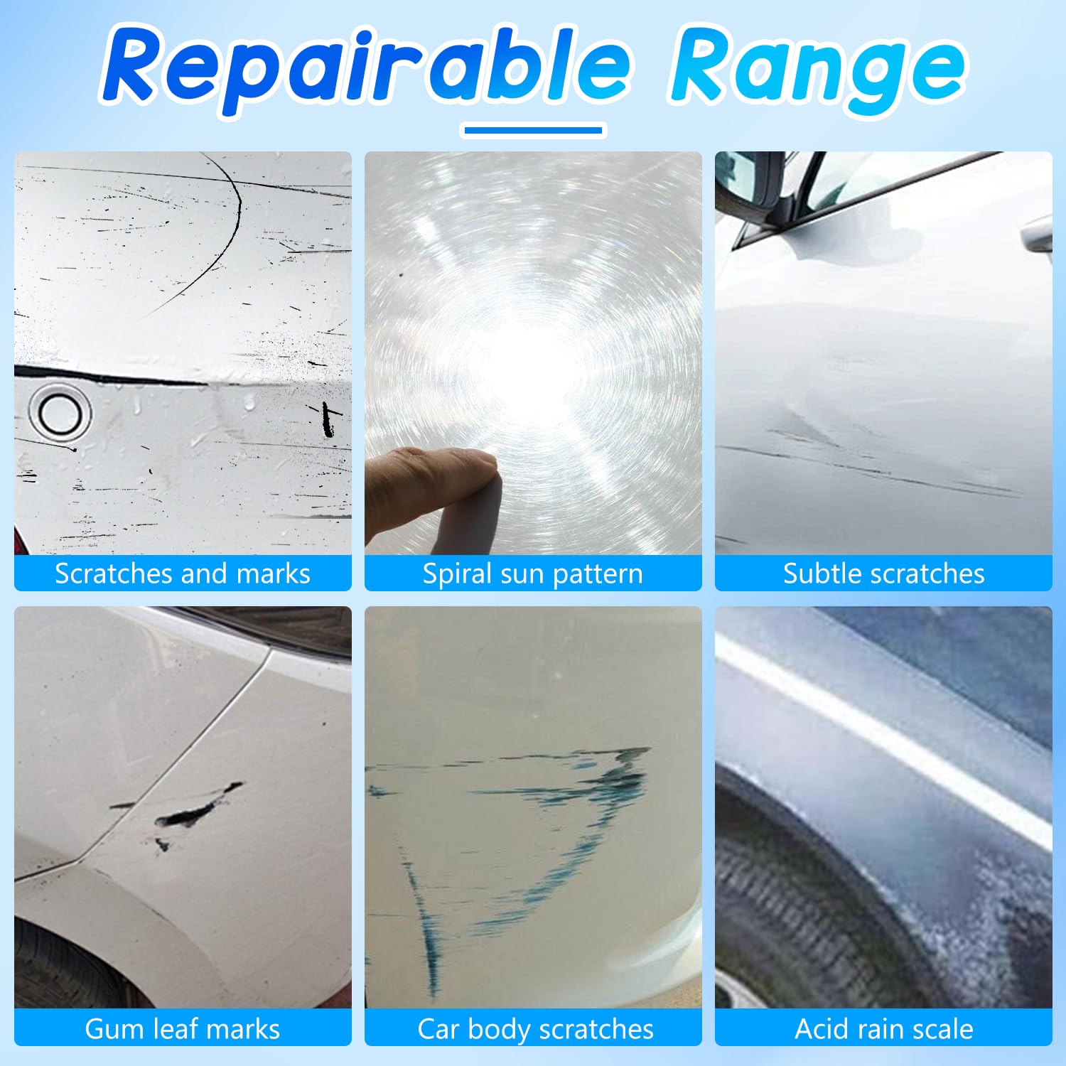 Homonth Car Scratch Repair Wax, Car Scratch Remover, Car Buff Out Scratch,Car Paint Scratch Repair, Car Wax Scratch Kit, Multi-E