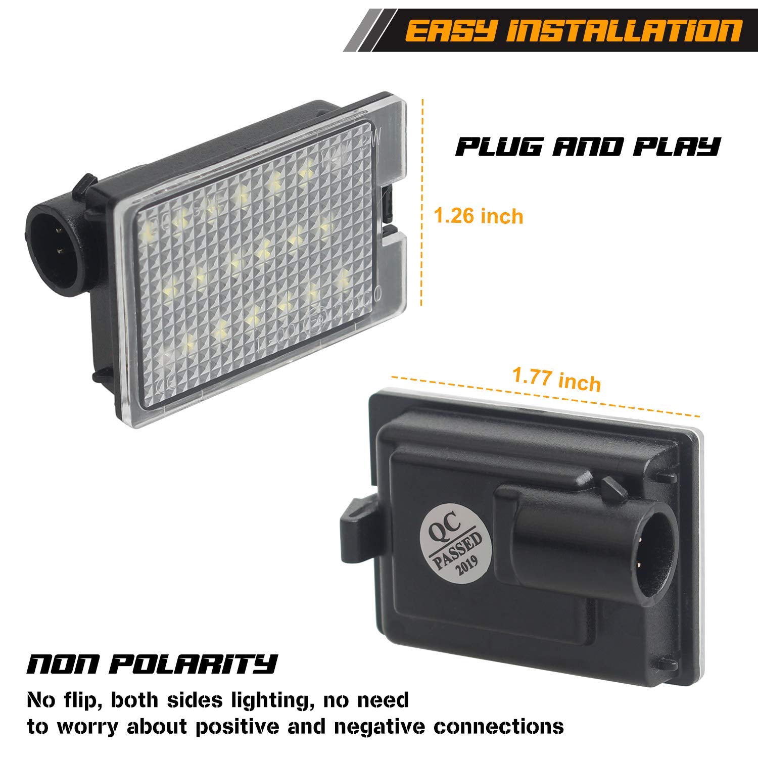 Ruxifey Led License Plate Light Tag Lights Compatible With Dodge Durango 2014-2020 Pickup Truck, 6000K White, Pack Of 2