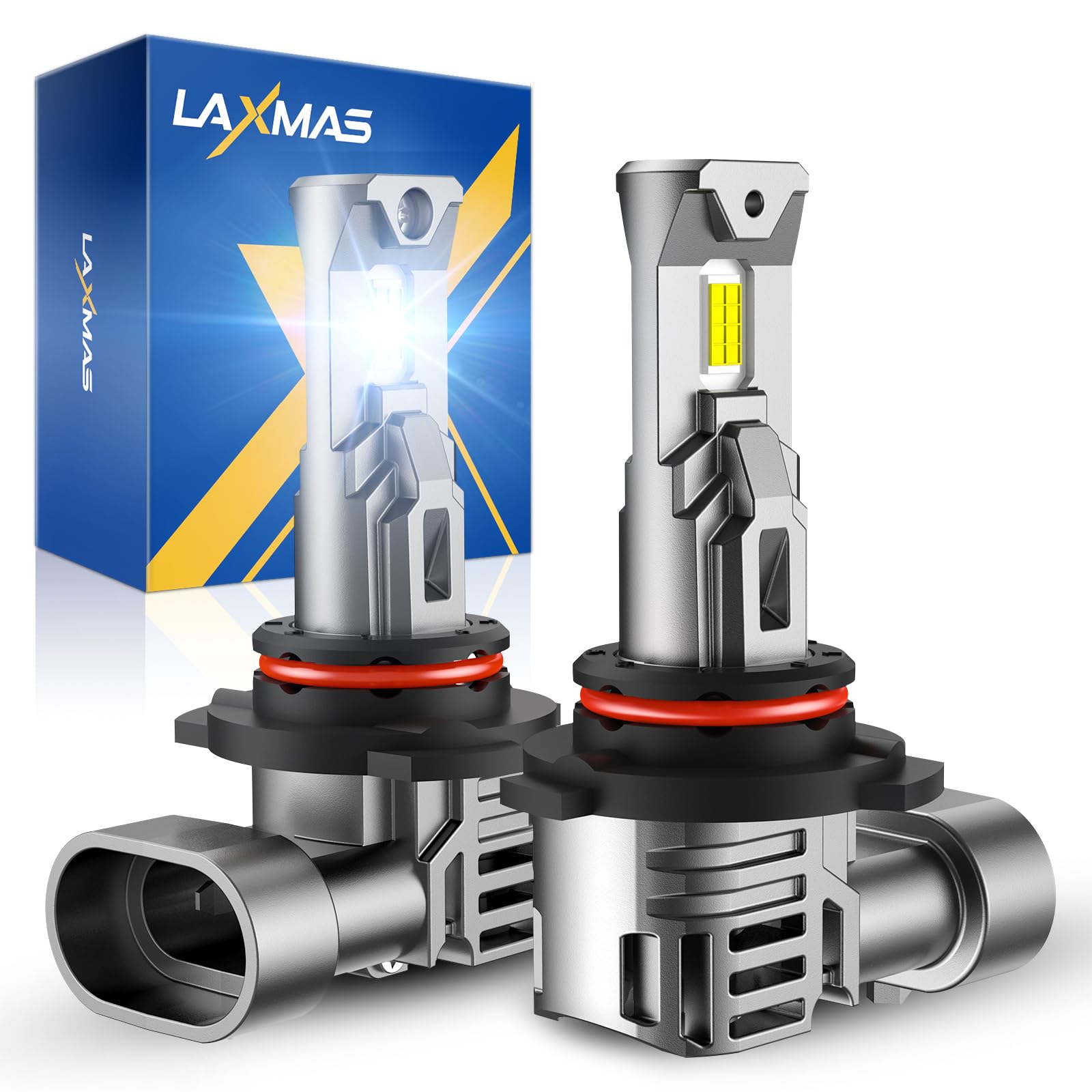 Laxmas 9006/Hb4 Bulbs, 28000Lm Brightness 6500K Cool White 9006 Fog Light, Wireless 9006 Fog Lights With 15000Rpm Cooling Fan, I