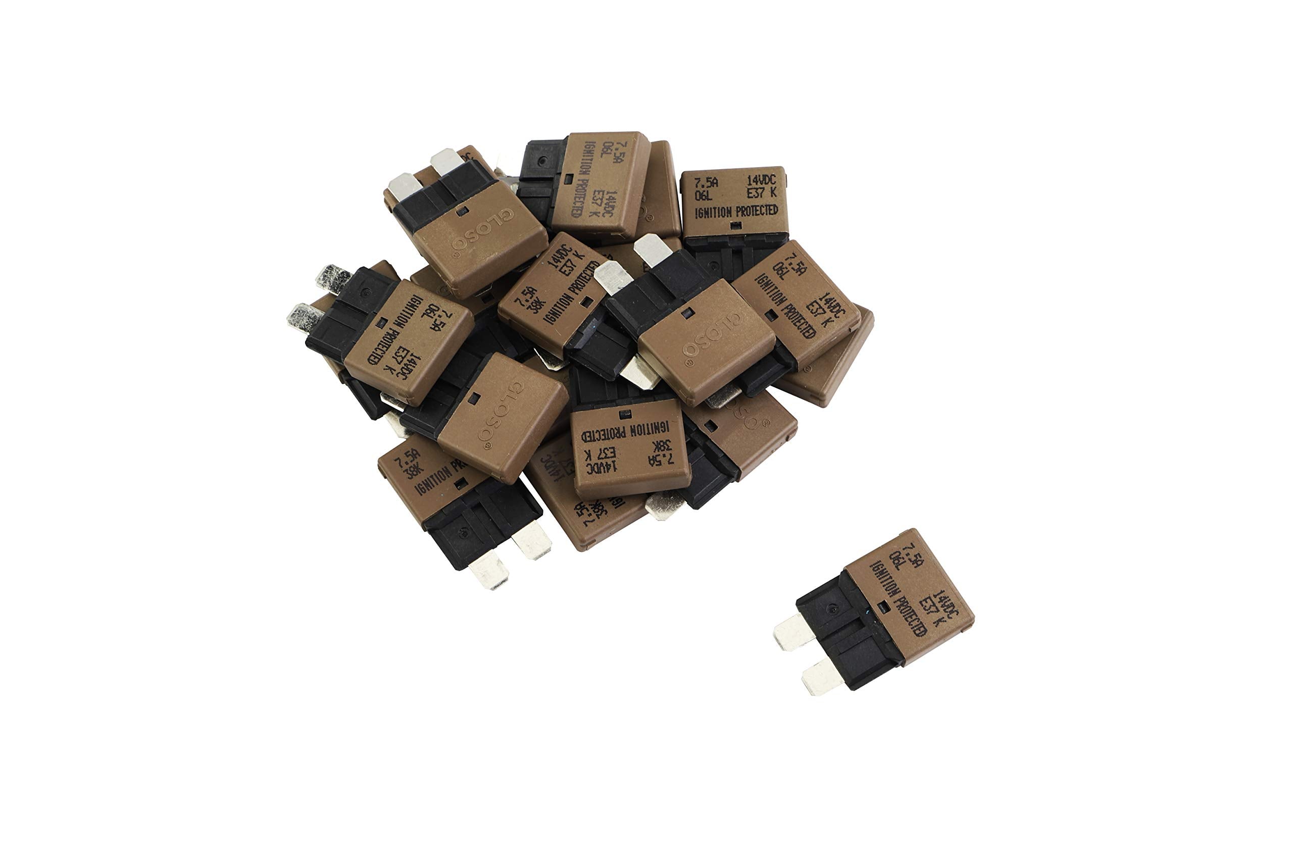 Gloso Circuit Breakers E37 Auto (T1) Reset Low Profile Atc/Ato - (7.5A - 20 Pack)