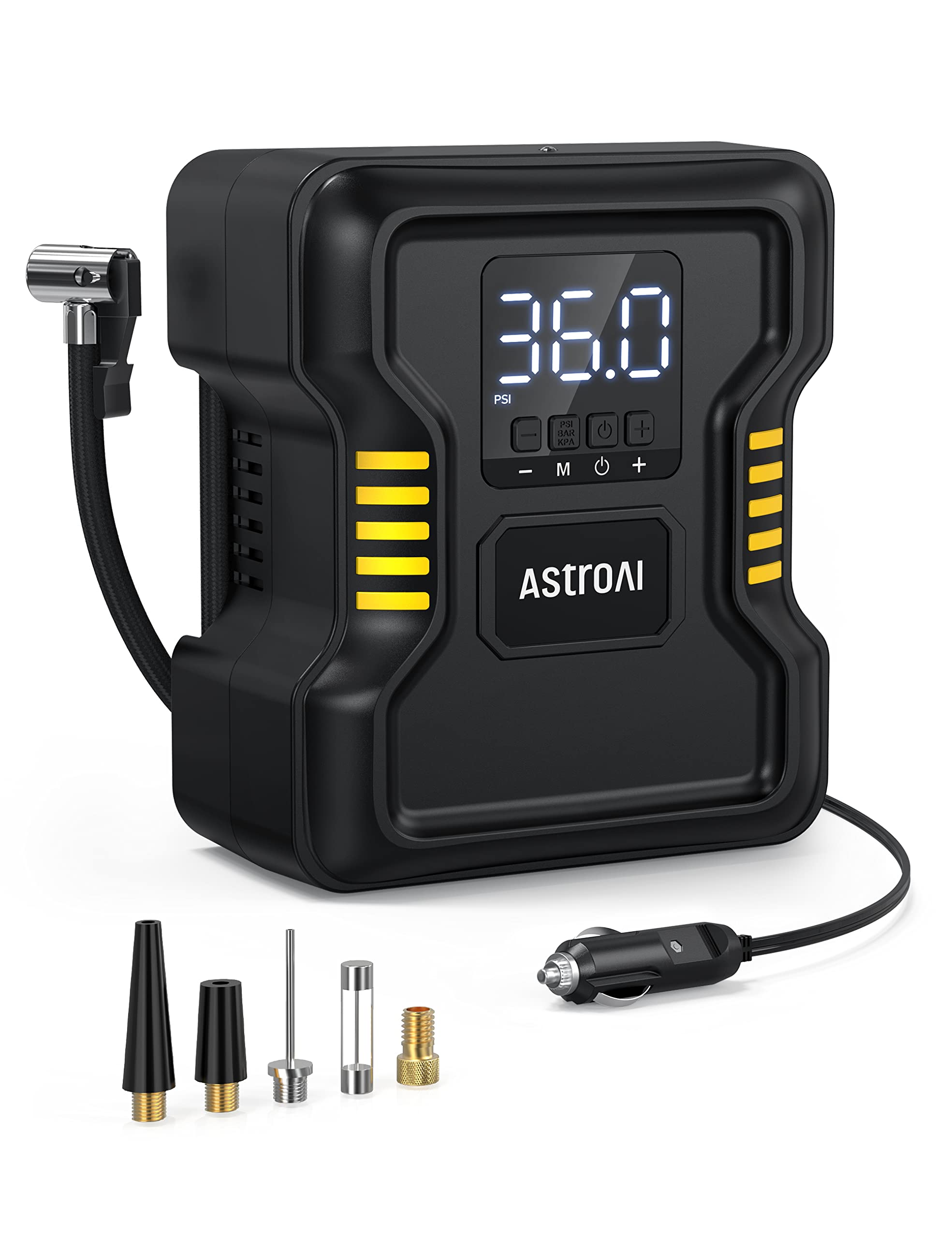 Astroai Tire Inflator Air Compressor Portable 150Psi Metal Cylinder Fast Inflation Pump For Car Tires 12V Dc Tire Pump With Led