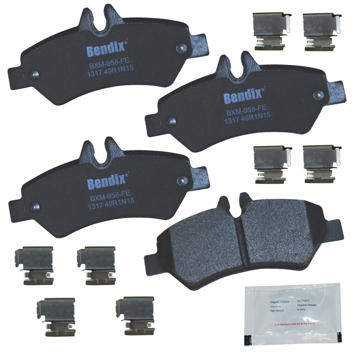 Bendix Priority1 Cfm1317 Semi-Metallic Rear Brake Pads For Select Models Dodge Sprinter 2500, Freightliner 3500, Mercedes-Benz S