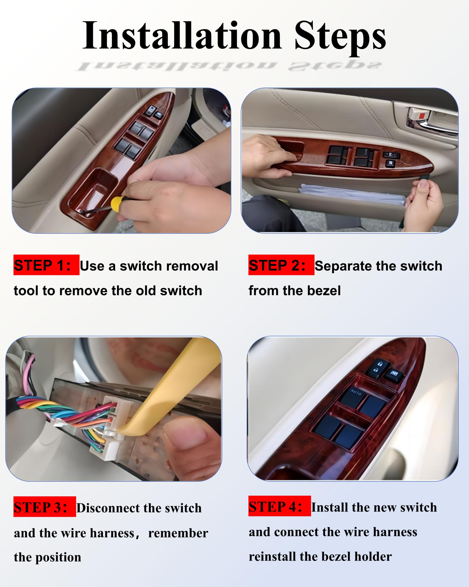 PANNUOSCS Window Switch Driver Side for 2007-2014 Chevy Silverado/GMC Sierra 1500 2500HD 3500HD, Plastic, Model 20945129, Color