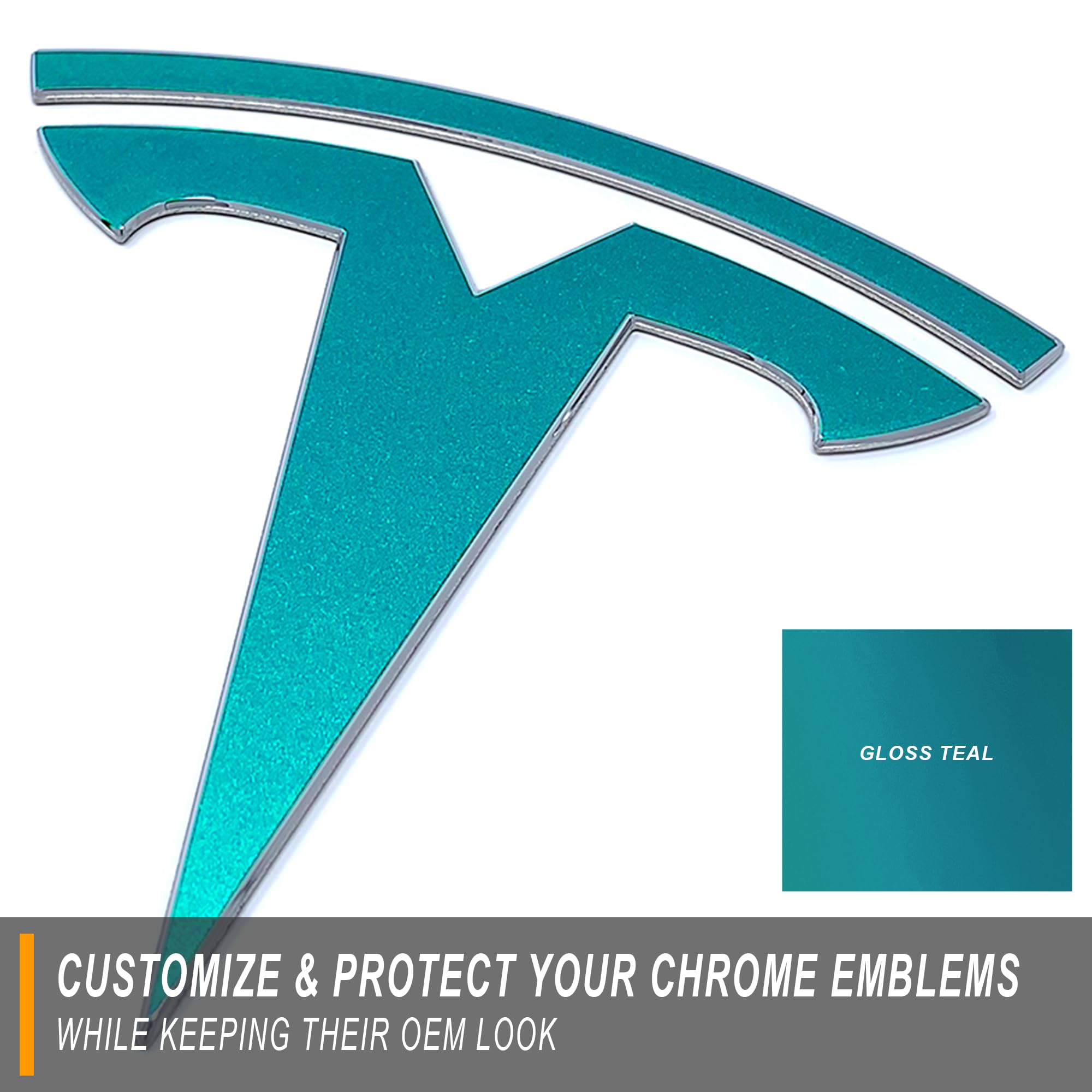 Custom Cut Graphics Vinyl Logo Wrap for Tesla Model 3 (2024 to Current), Standard Wrap, 2 pc-Set (Gloss Teal)