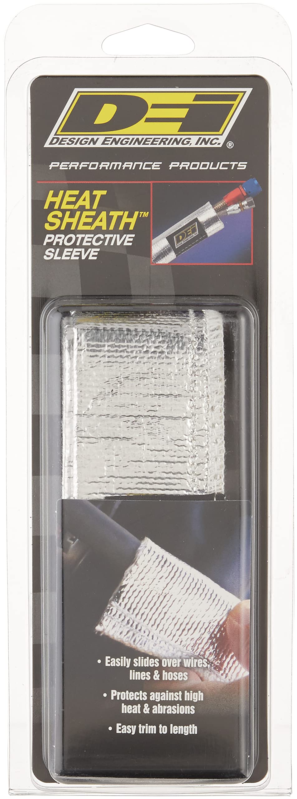 Design Engineering 010403 Heat Sheath 3/4'' I.D. X 3Ft Aluminized Sleeving For Ultimate Hi-Temp Protection
