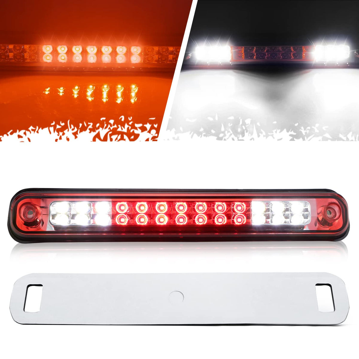 Bomusou Third 3Rd Brake Center High Mount Stop Light Led Lamp Fit For Silverado (94-98), For Blazer (92-93), For Chevy/Gmc C/K 1
