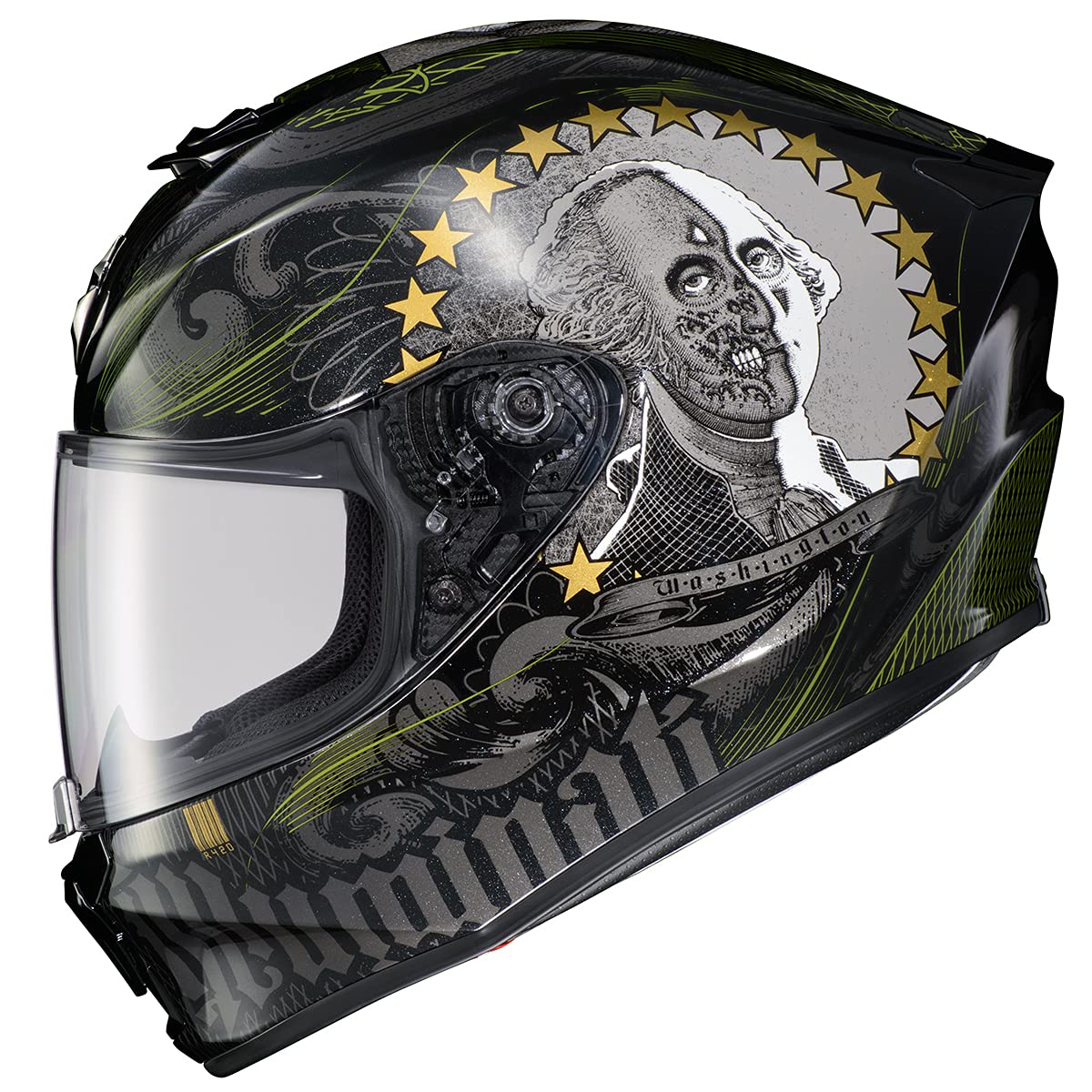 Scorpionexo R420 Full Face Motorcycle Helmet With Bluetooth Ready Speaker Pockets Dot Snell Illuminati 2 (Black - Small)