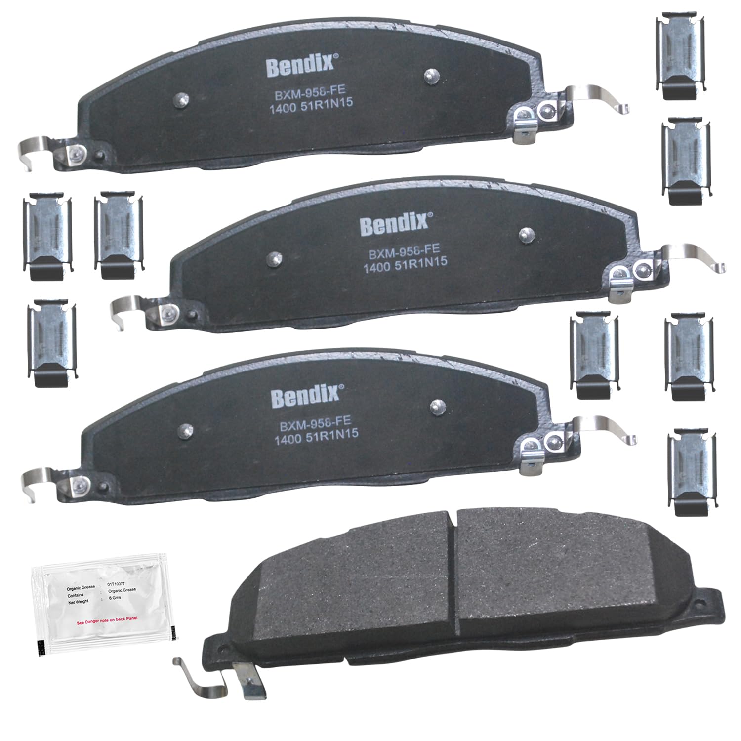 Bendix Priority1 Cfm1400 Semi-Metallic Rear Brake Pads For Dodge Ram 2500 2010-2009, Ram 3500 2010-2009, Ram 4000 2010-2009, Ram