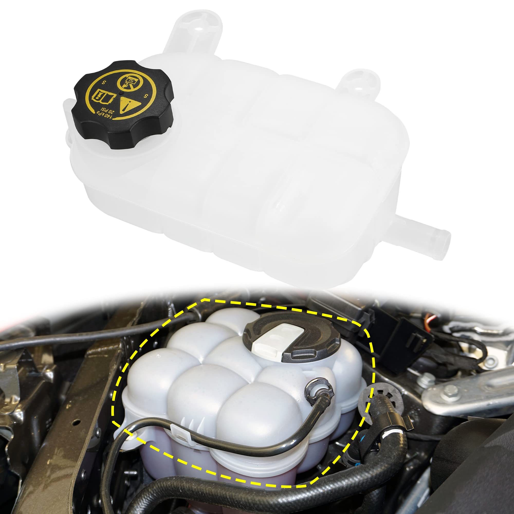 X Autohaux 1 Set Coolant Radiator Reservoir Tank 95269001 Coolant Overflow Bottle With Cap For Buick For Chevrolet