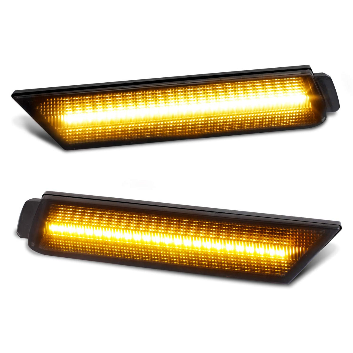 Ruxifey Smoked Lens Led Side Marker Lights Front Bumper Sidemarker Lamps Reflectors Compatible With 2010 To 2015 Chevy Camaro Am