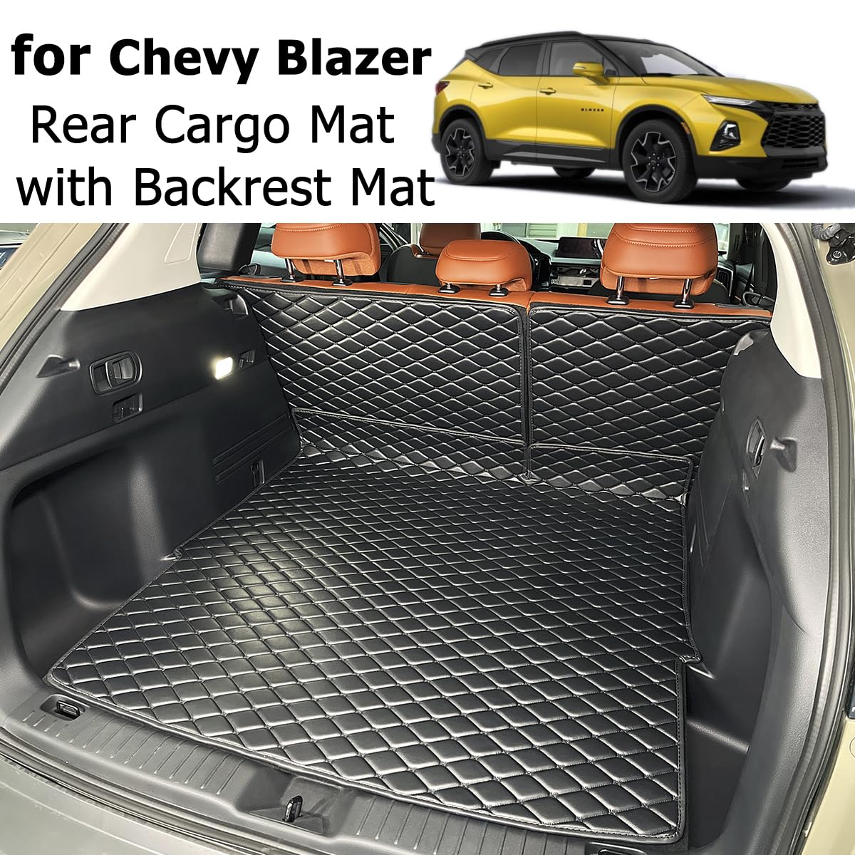 7DEEKEI Cargo Mat Compatible with 2019-2025 Chevy Blazer Trunk Mat for Chevrolet Blazer Cargo Liners All Weather Accessories