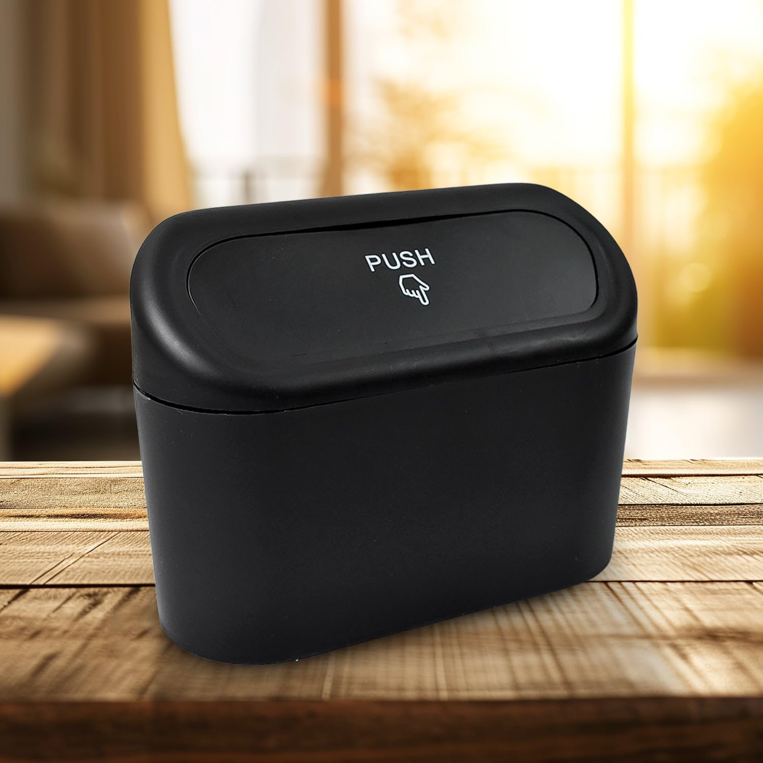 WHATWELL Compact Mini Car Trash Can with Lid  Waterproof, LeakProof Car Trash Bin & Storage Box for Tidy, Organized Vehicle In
