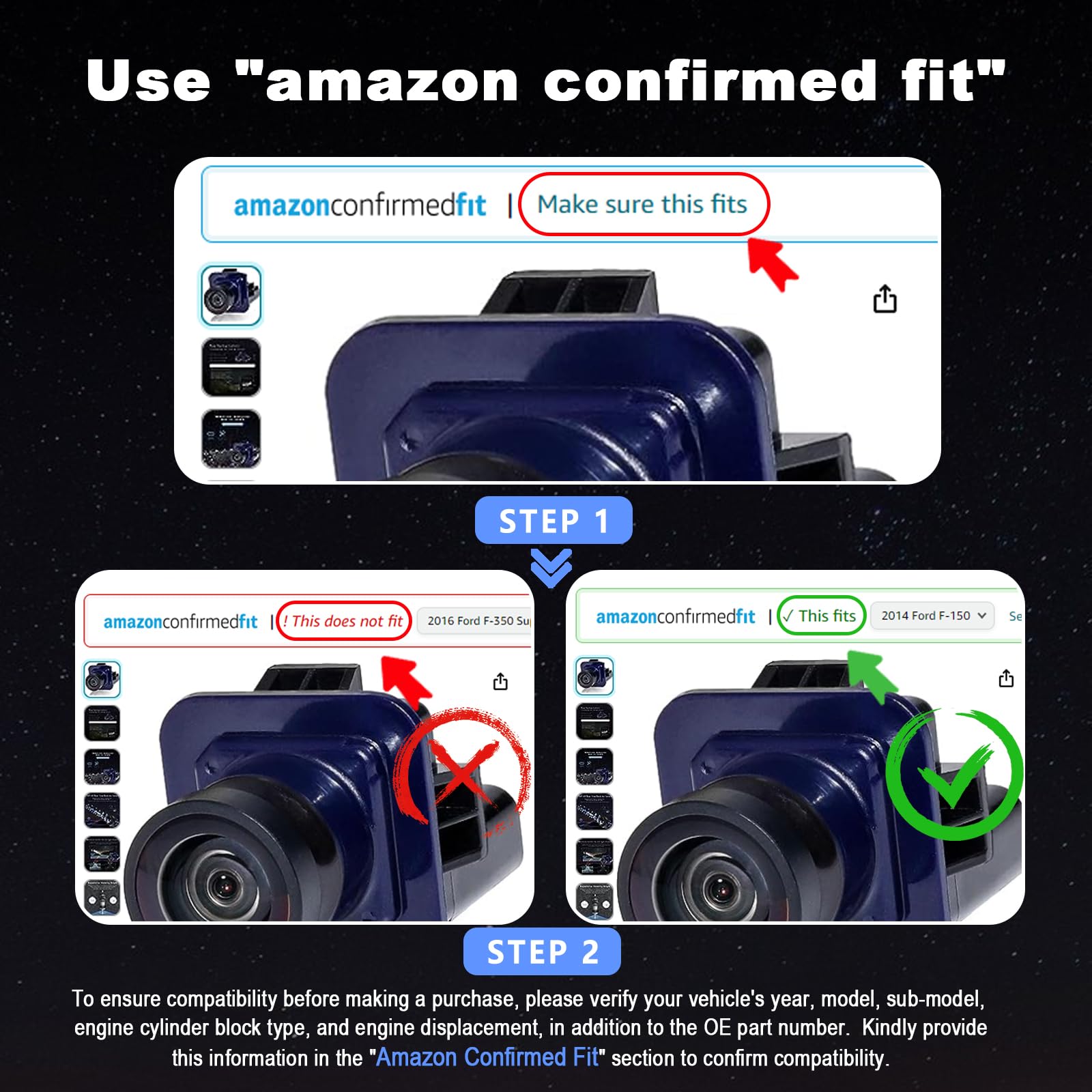 Hengcool F150 Backup Camera, Rear View Back Up Camera Compatible For Ford F150 2010-2014,For Ford Mustang 2015-2022,For Lincoln