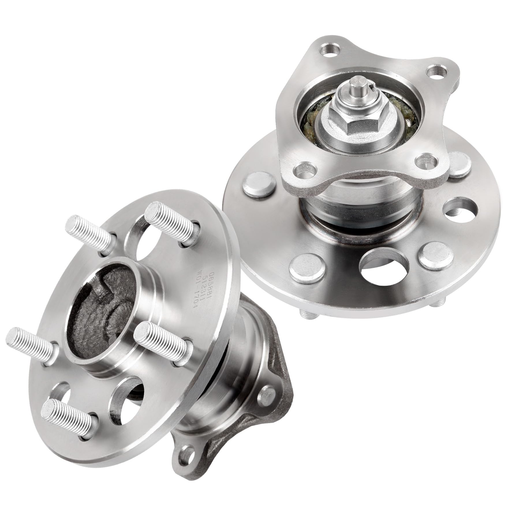 ECCPP Replacement for Pair of 2 New Complete Rear Wheel Hub Bearing Assembly 5 Lugs for 1999-2004 Toyota 512311 x2