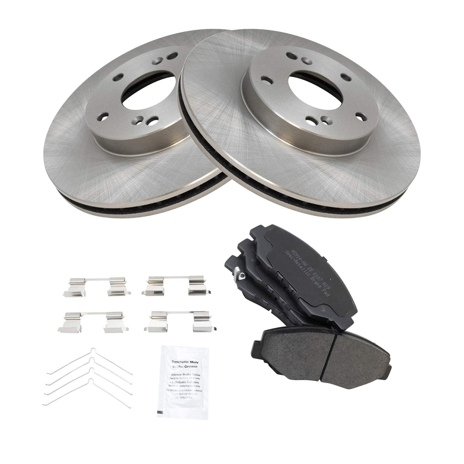 Trq Front Brake Pad & Rotor Kit Brake Pads Brake Rotor Semi-Metallic Compatible With 2014-2015 Acura Ilx 2003-2012 Honda Accord