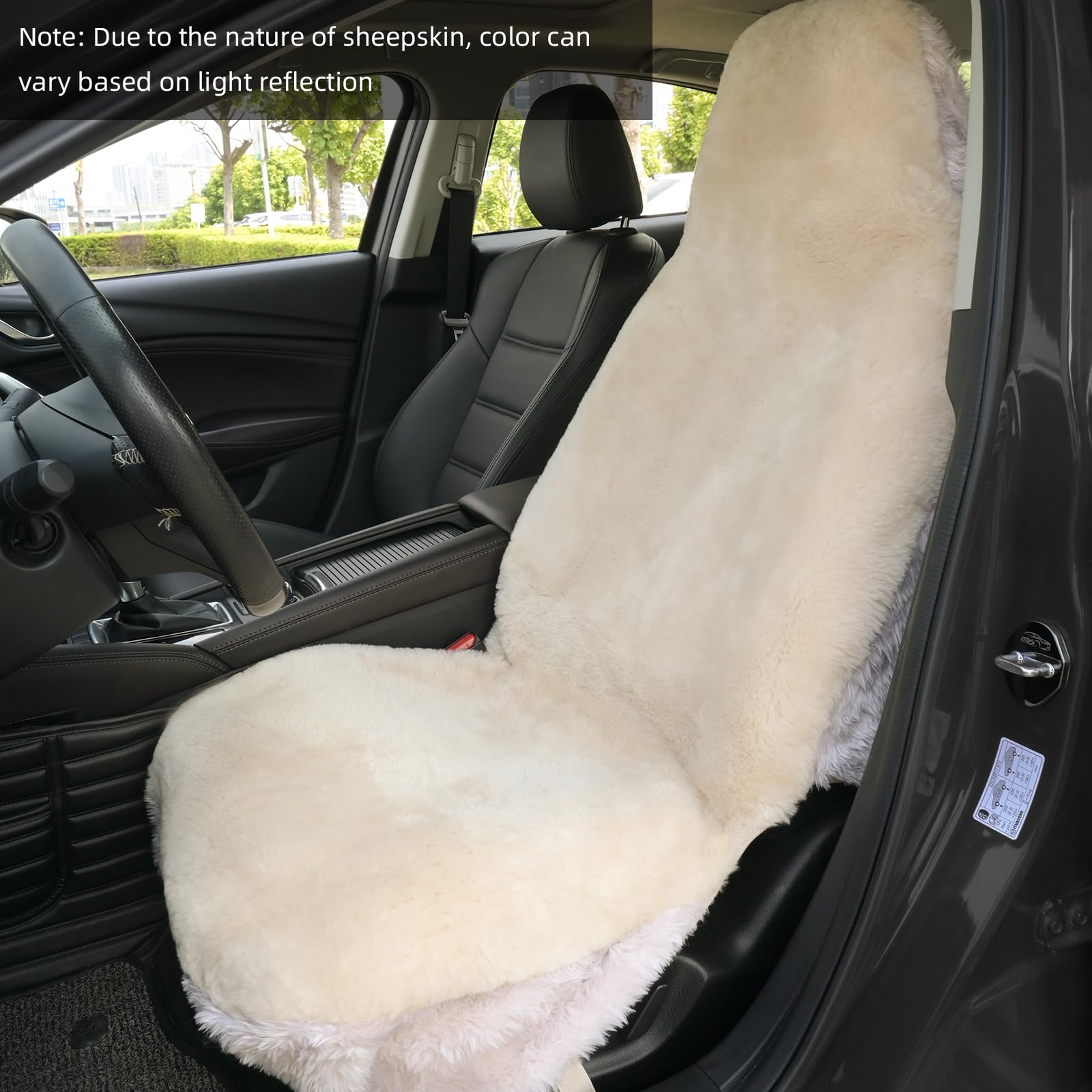 Aegis Cover Sheepskin Seat Covers, Genuine Merino Wool Front Car Cover, Luxury Dense Pelt, Universal Fit For Most Cars, Suvs, Tr
