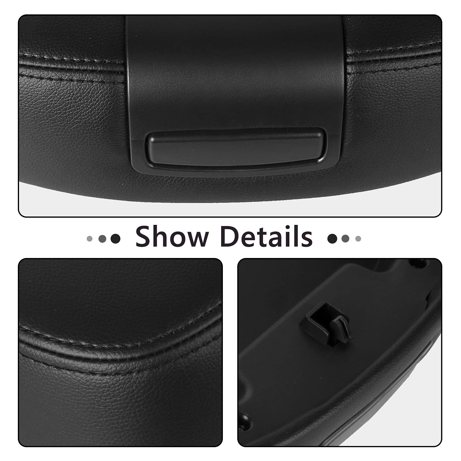 LCWRGS Center Console Lid Armrest Cover Replacement for 2007-2014 Chevy & GMC - Black, Model 156103