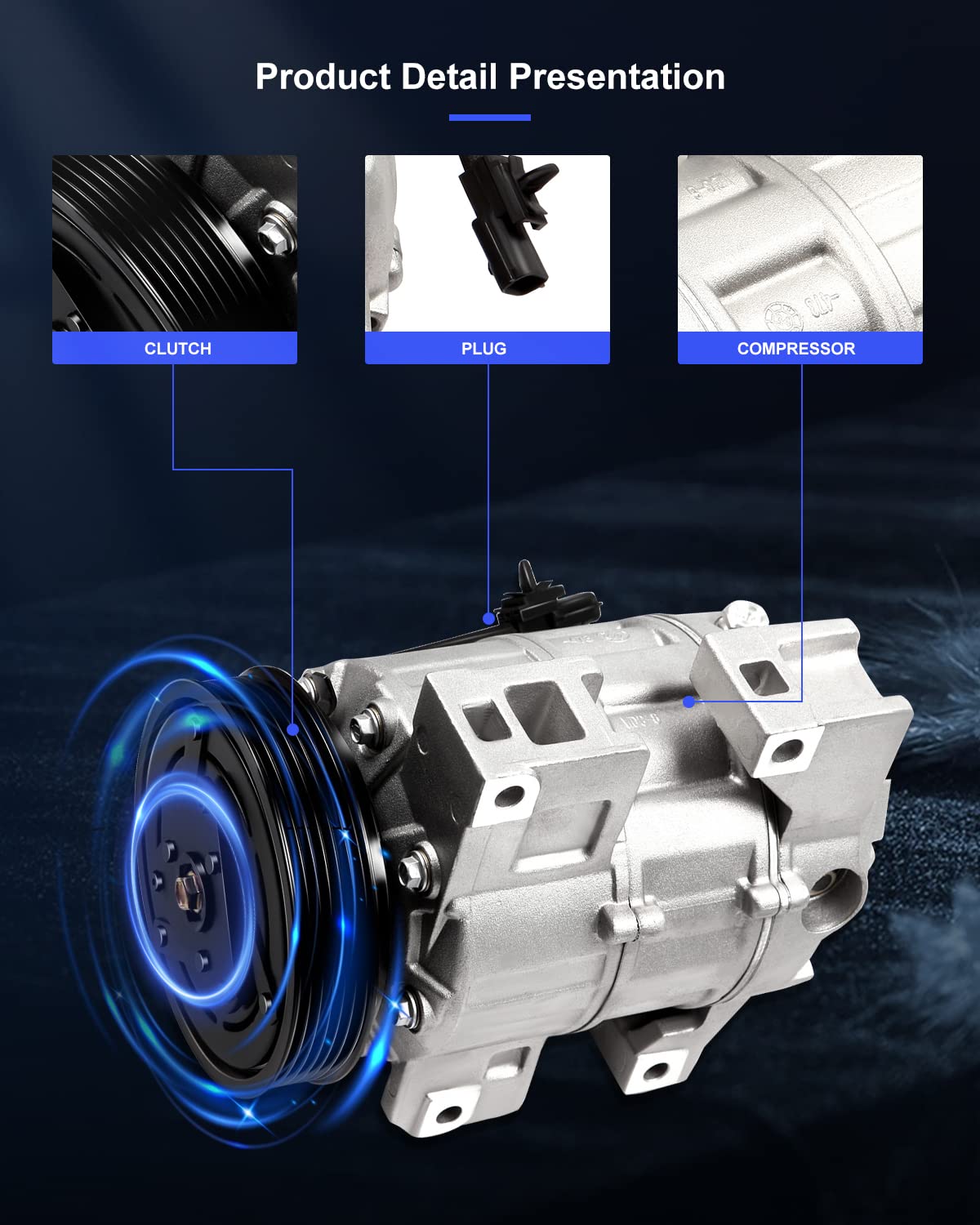 Eccpp Ac Compressor Fit For Nissan Sentra Altima 2.5L 2007-2012 Air Conditioning Compressor Fast Cooling Dcs171C