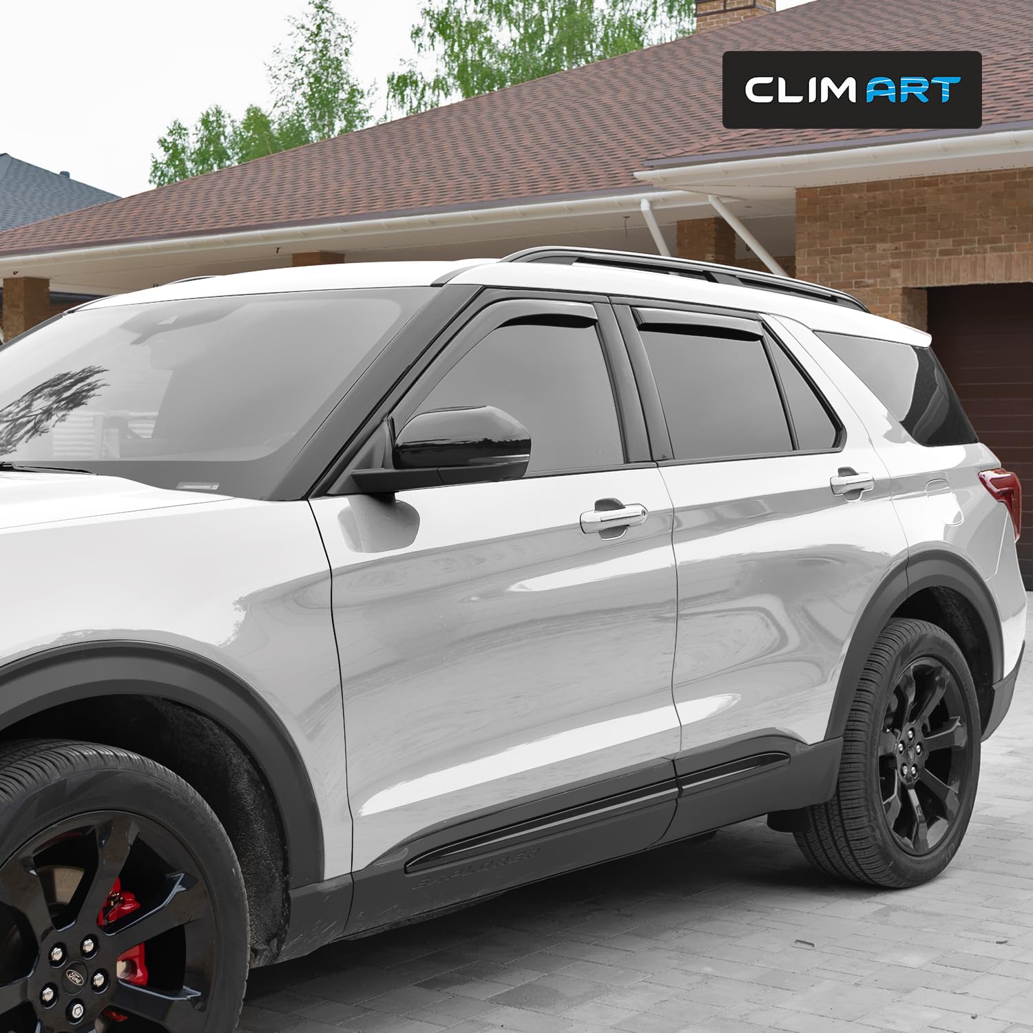 Clim Art In-Channel Incredibly Durable Rain Guards For Ford Explorer 2020-2025, Original Window Deflectors, Vent Window Visors,
