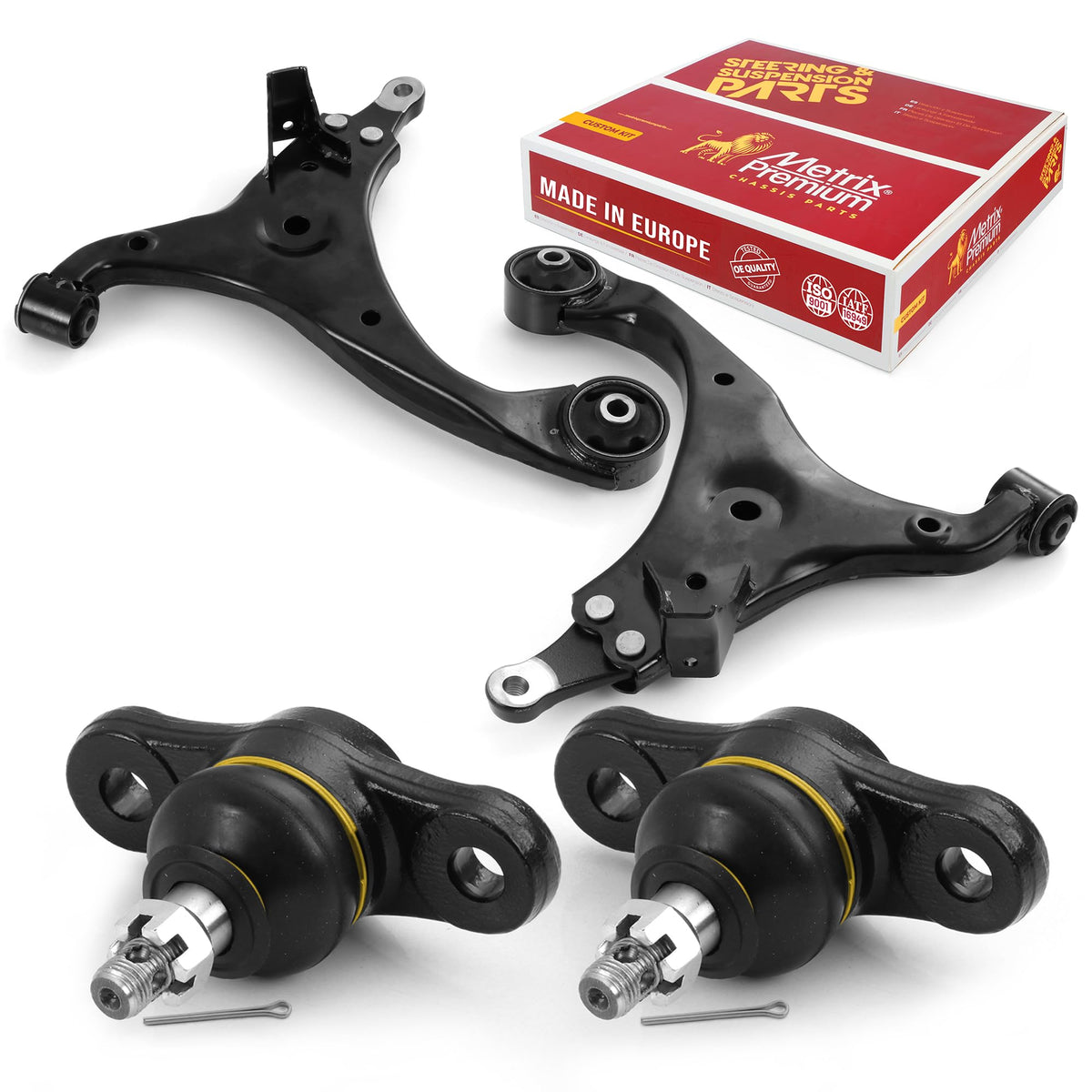 Metrix Premium Chassis Parts - 4 Pc Front Lower Control Arm & Front Lower Ball Joint Kit Fits 06-10 Kia Magentis, 06-10 Optima,