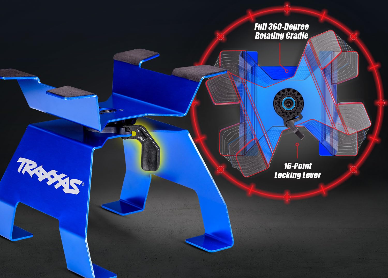 Traxxas 8797 Blue Aluminum X-Truck Stand For X-Maxx And Xrt