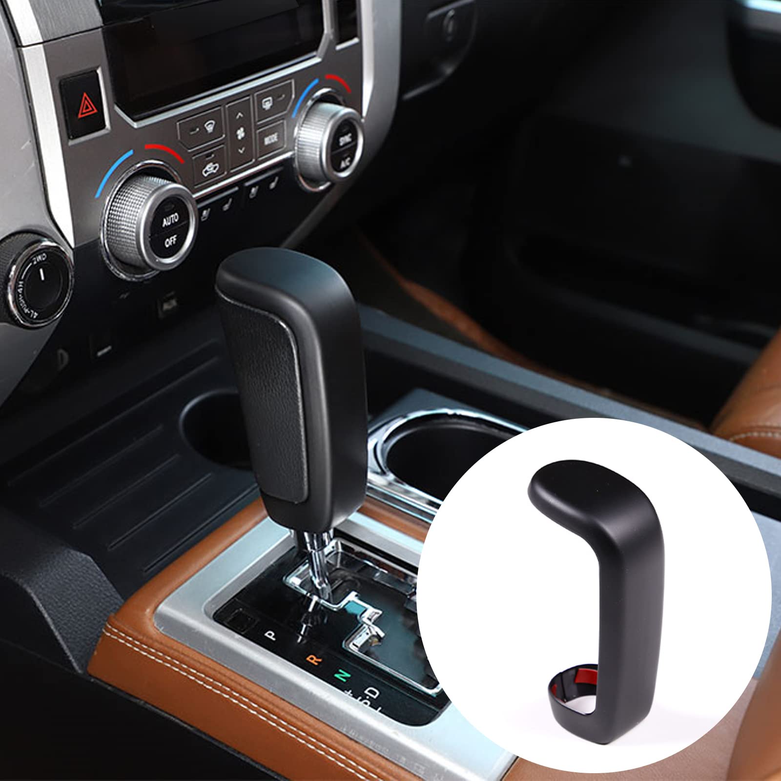 Llkuang Center Console Gear Shift Head Cover Trim Fit For Toyota Tundra 2014-2021 Car Accessories (Matte Black)