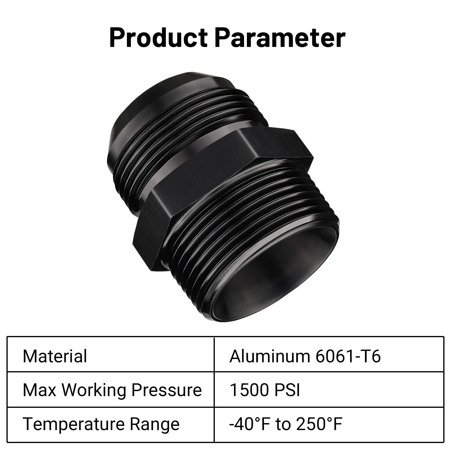 Evil Energy 20An Male Flare To 1-1/4'' Npt Pipe Fitting Adapter Straight Aluminum Black 2Pcs