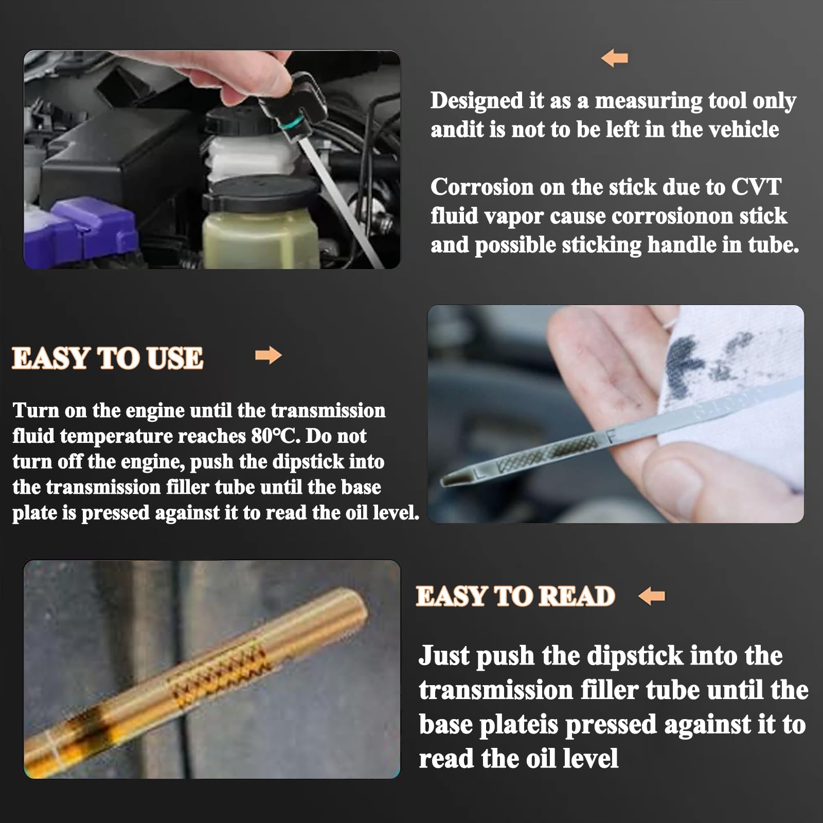 Covnikyer Cvt Transmission Oil Level Dipstick Indicator Gauge Compatible For Nissan Altima 2007-2023 | Rogue 2013-2023 | Maxima