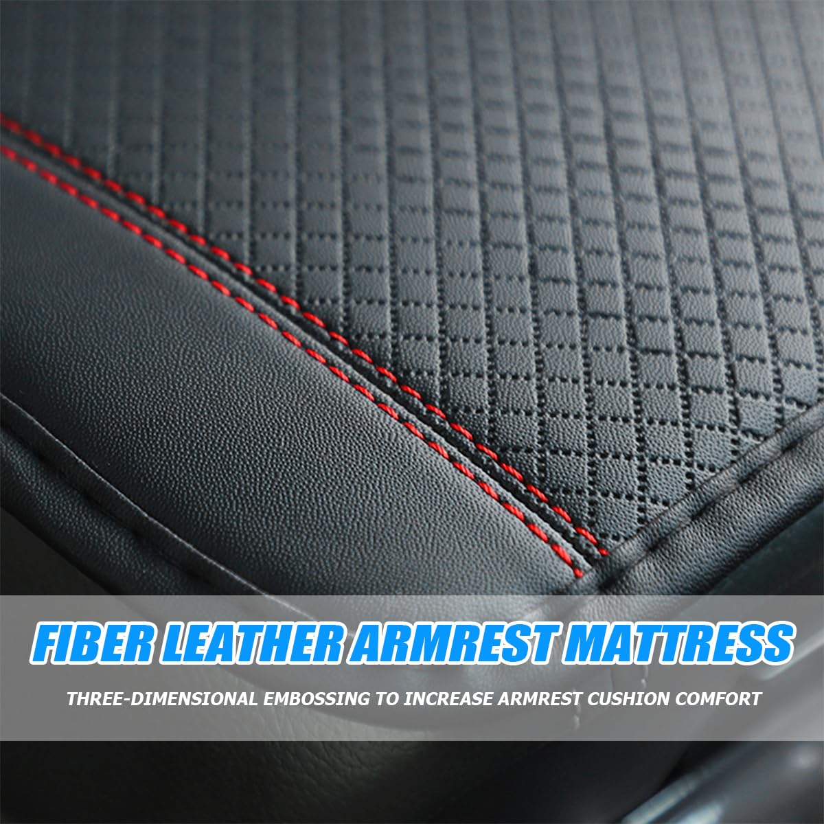 Osilly Armrest Pad for Car, PU Leather Auto Center Console Cushion Mat, Four Seasons Automotive Armrest Seat Box Cover, Universa