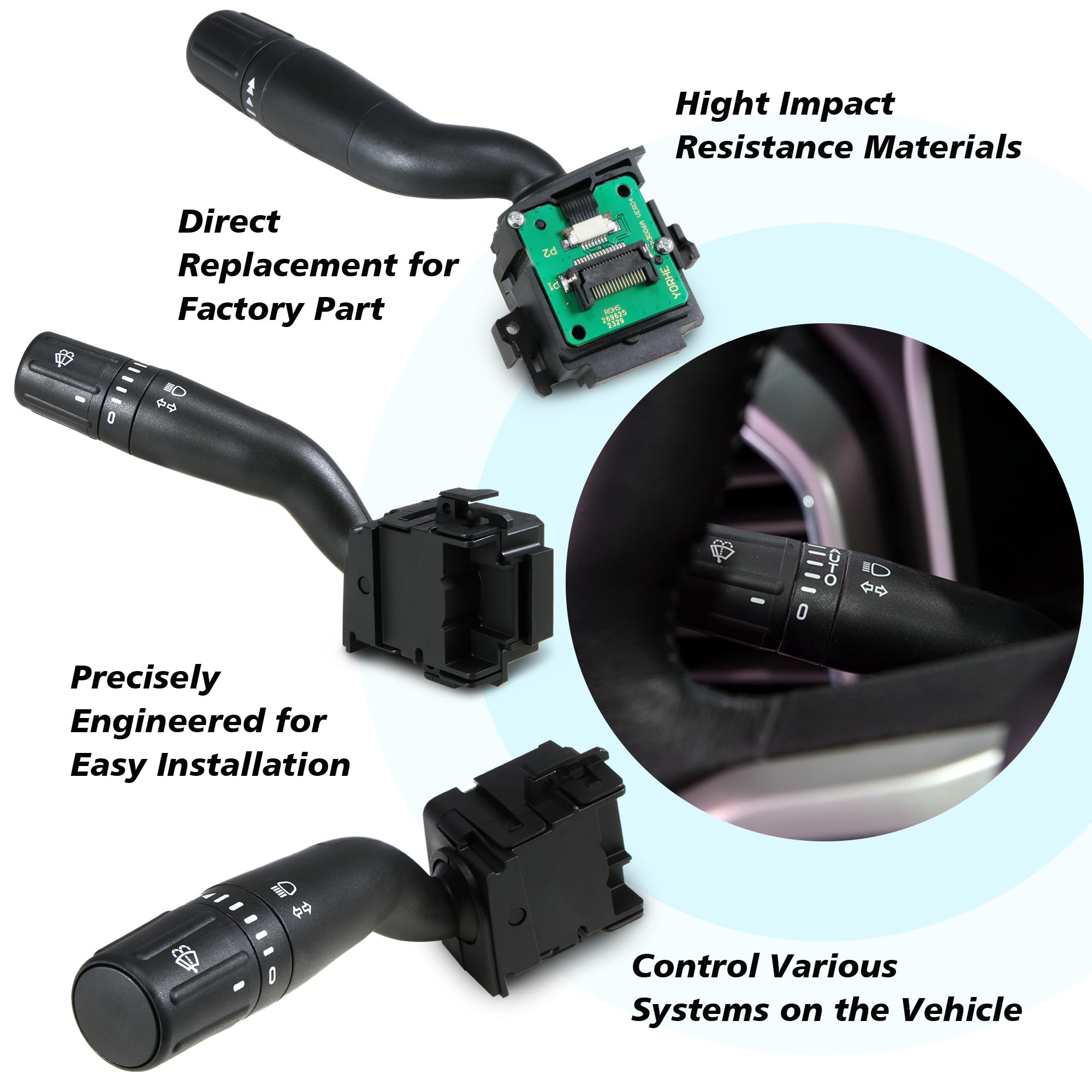 Sw-6874 Windshield Wiper Switch Turn Signal Multi-Function Combination Switch Replacement For 2011-2013 Ford F-150 F-250 F-350 F
